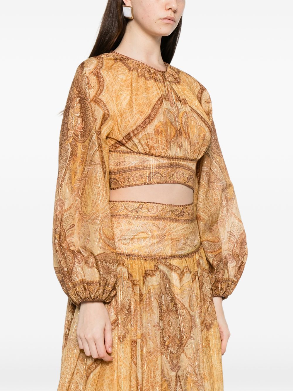 Zimmermann WANDERLUST COTTON AND SILK TOP Size S / US 4 / IT 40 - 4 Thumbnail