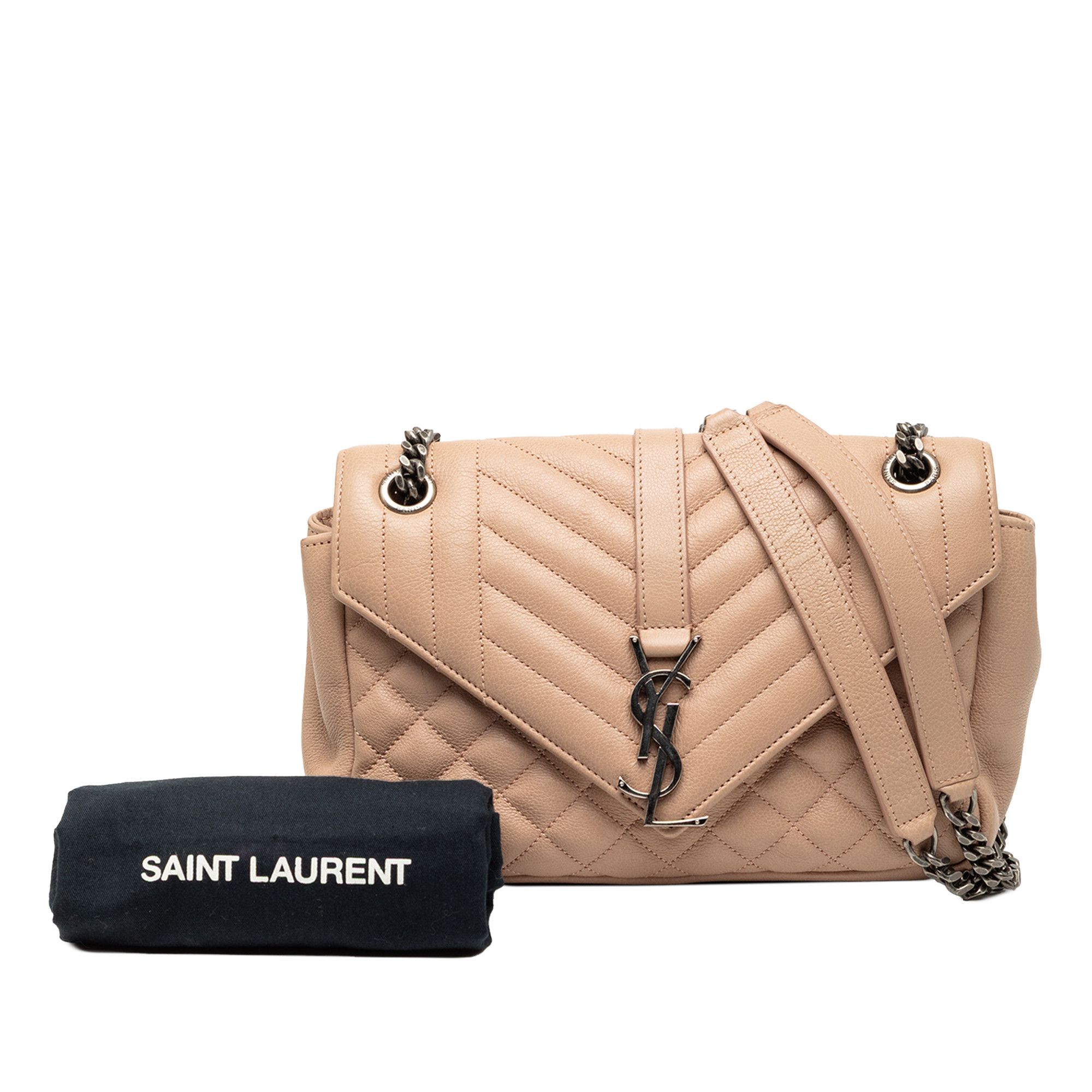 Yves Saint Laurent Yves Saint Laurent Medium Sheepskin Triquilt Monogram College Bag Size ONE SIZE - 8 Thumbnail