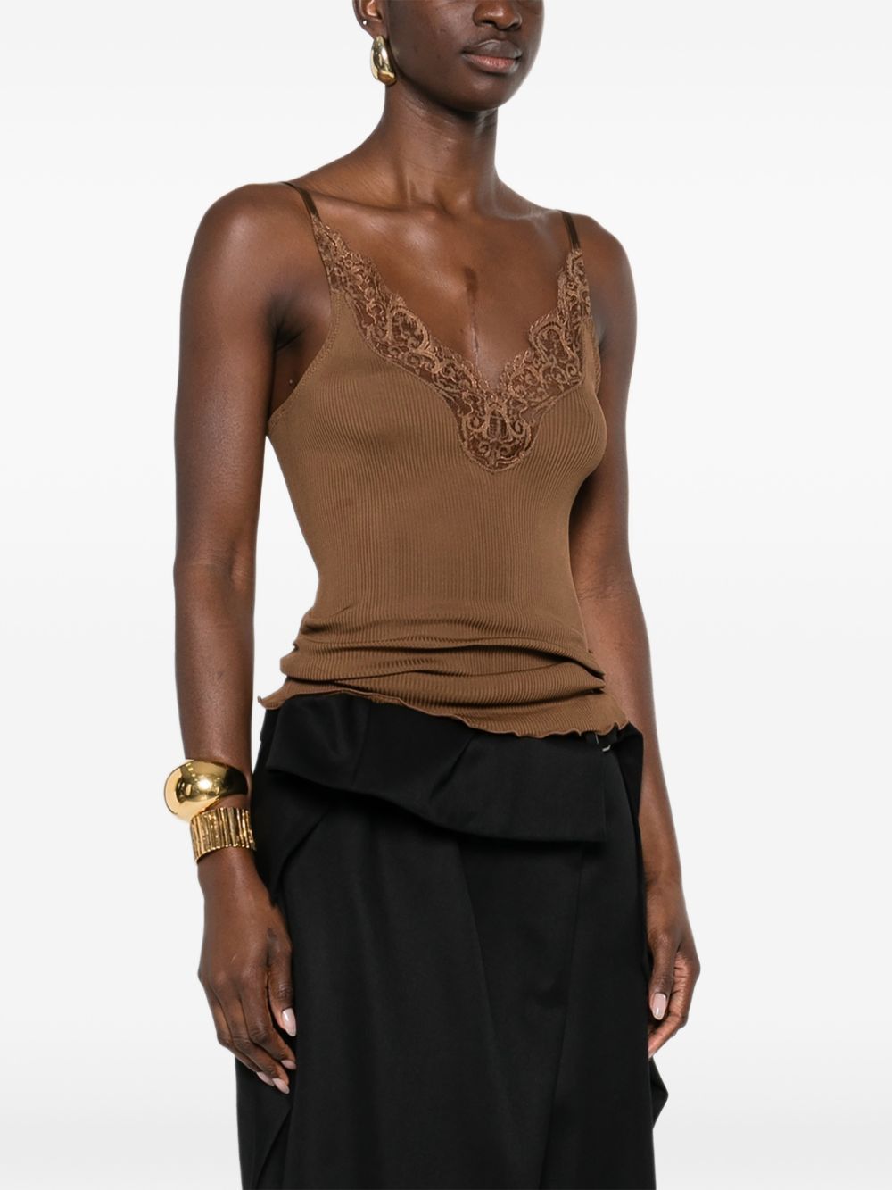 Saint Laurent Paris LACE SILK TOP Size L / US 10 / IT 46 - 4 Thumbnail