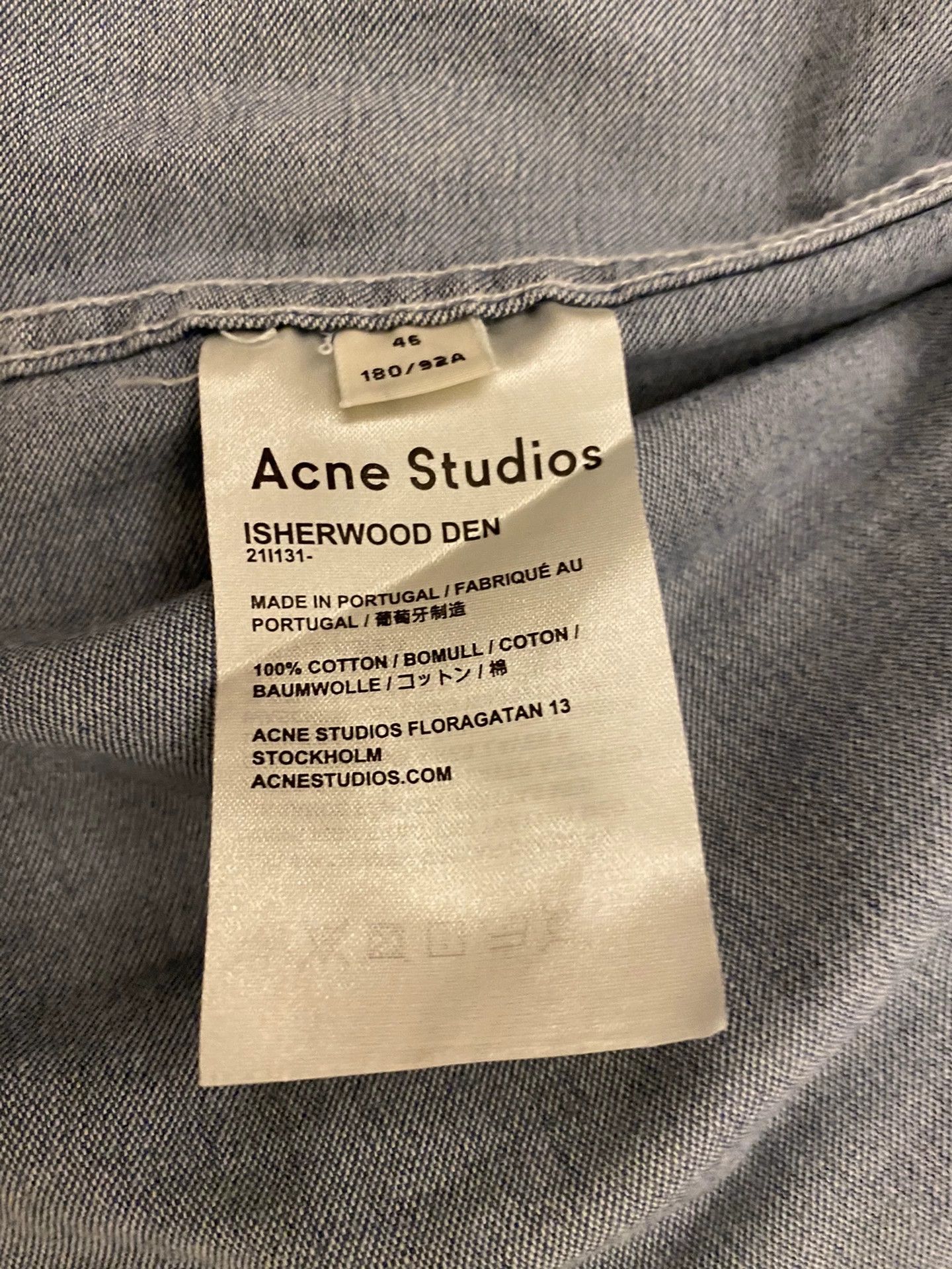 Acne Studios Acne Studios Denim Shirt with Mother-of-Pearl Buttons Size US M / EU 48-50 / 2 - 4 Thumbnail