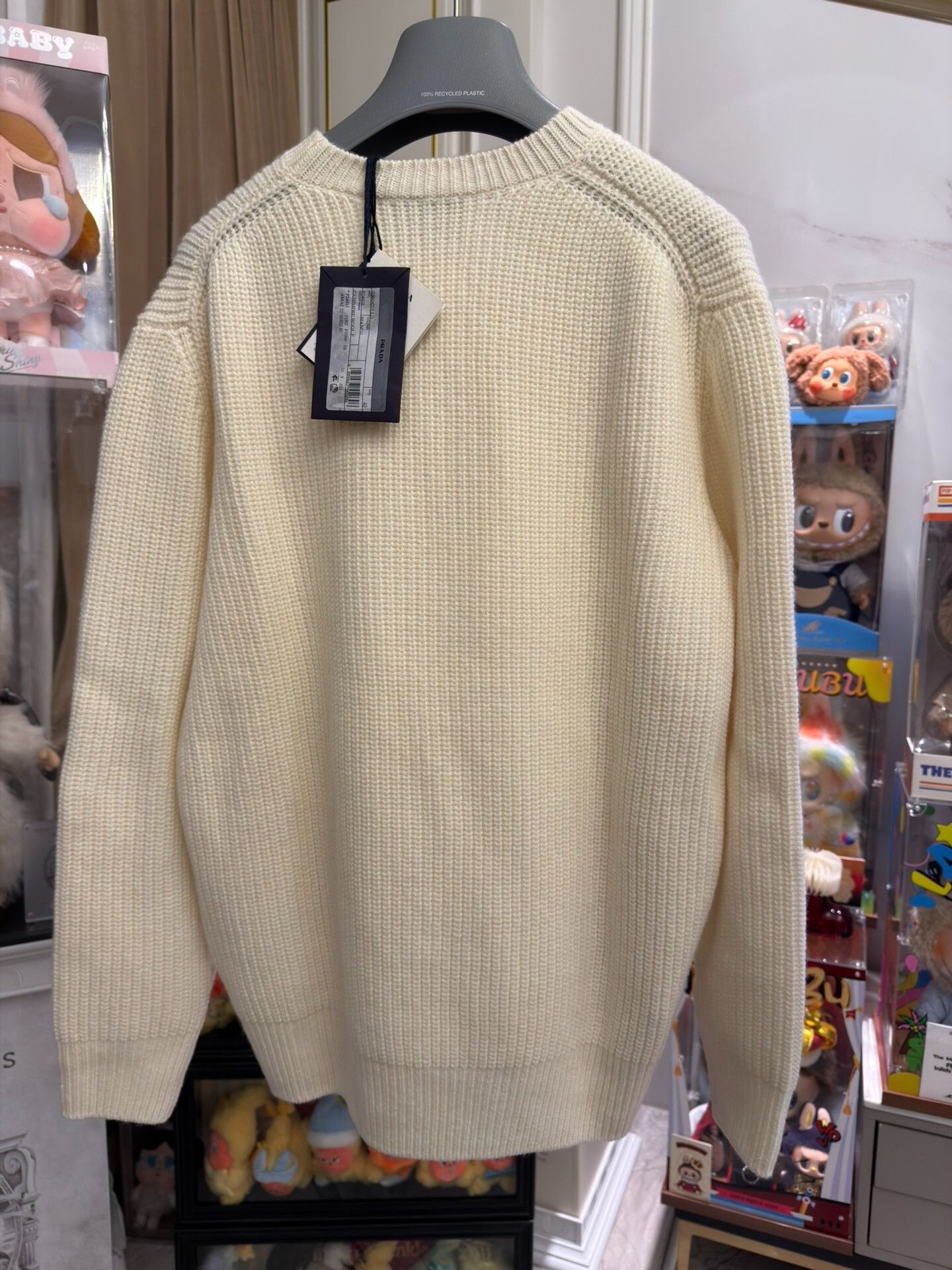 Prada PRADA Women's Cream Embroidered Logo Sweater Size S / US 4 / IT 40 - 2 Thumbnail