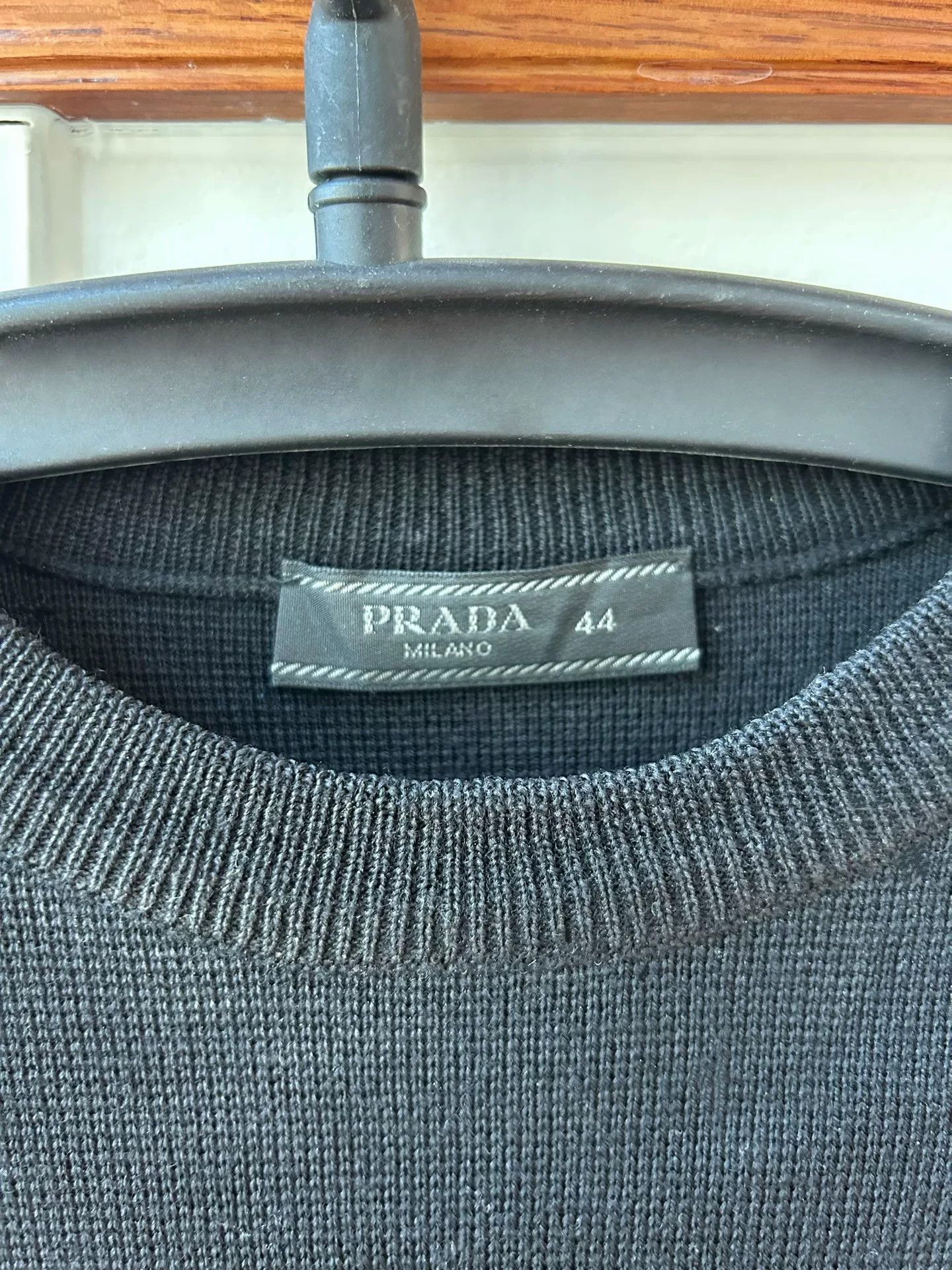 Prada Prada Black Wool Knit Sweater with Blue Hem Size US S / EU 44-46 / 1 - 2 Thumbnail