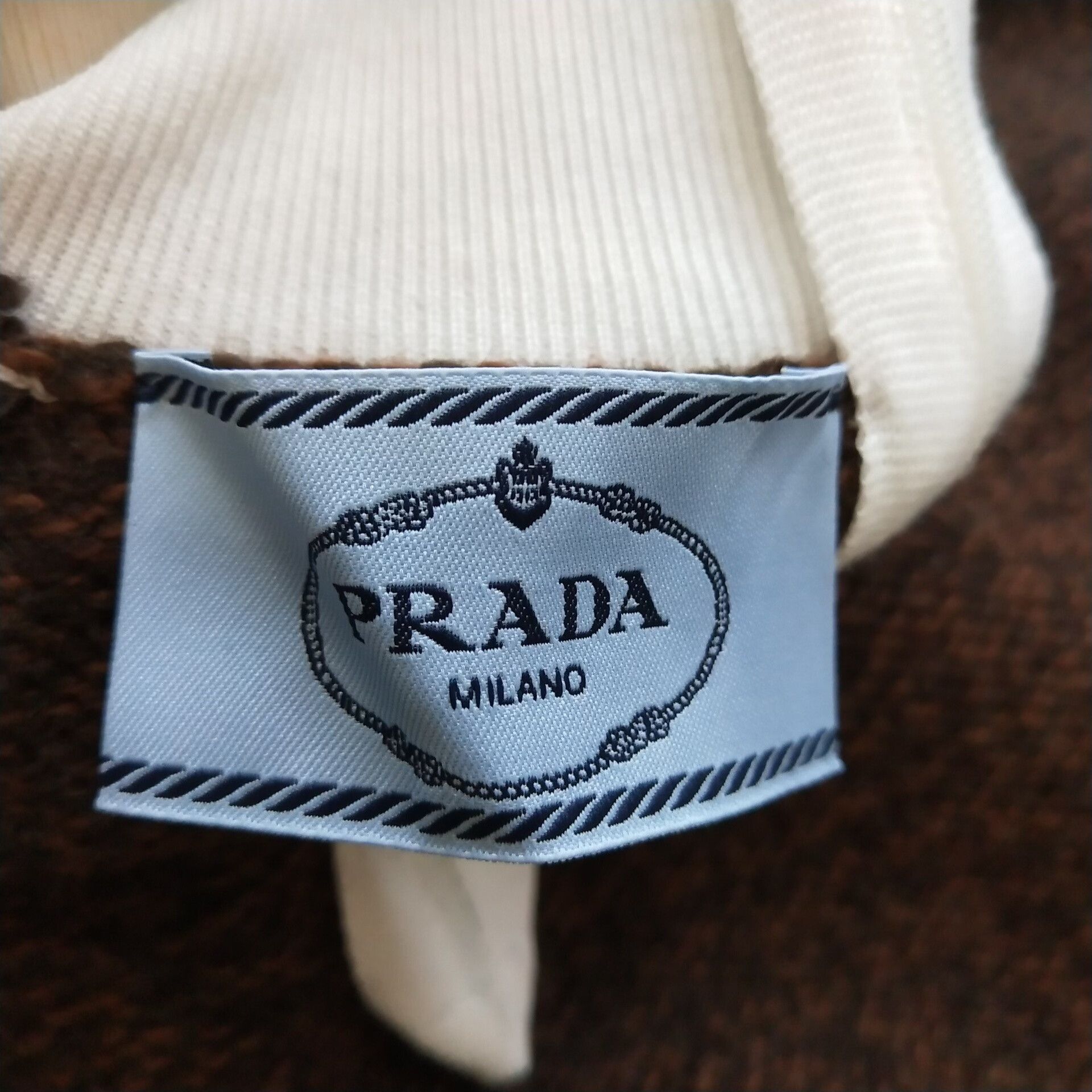 Prada Brown Crew-Neck Wool-Cashmere Sweater Size US XXS / EU 40 - 5 Thumbnail