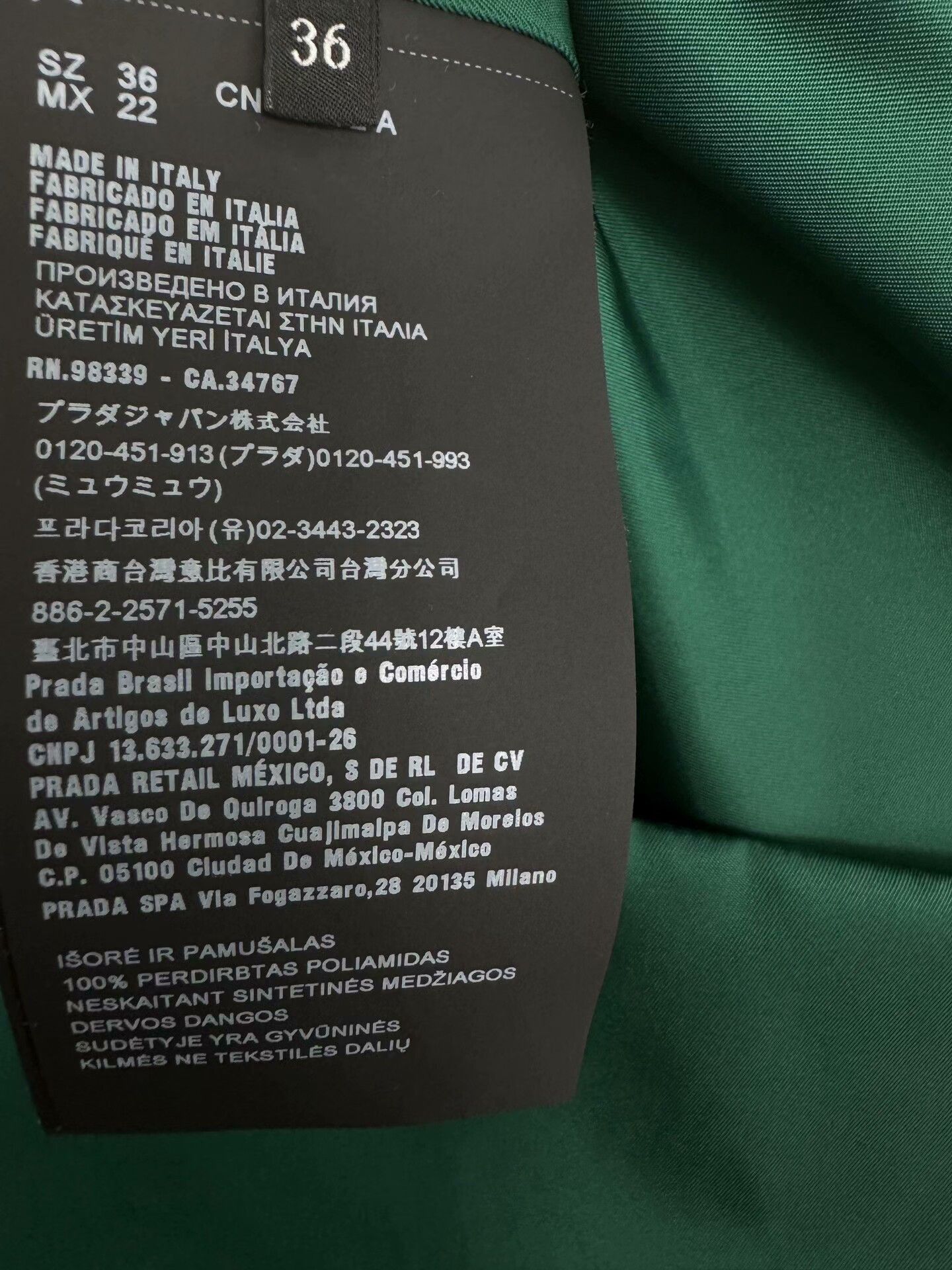 Prada Prada Green Nylon Dress with Straps Size XS / US 0-2 / IT 36-38 - 5 Thumbnail