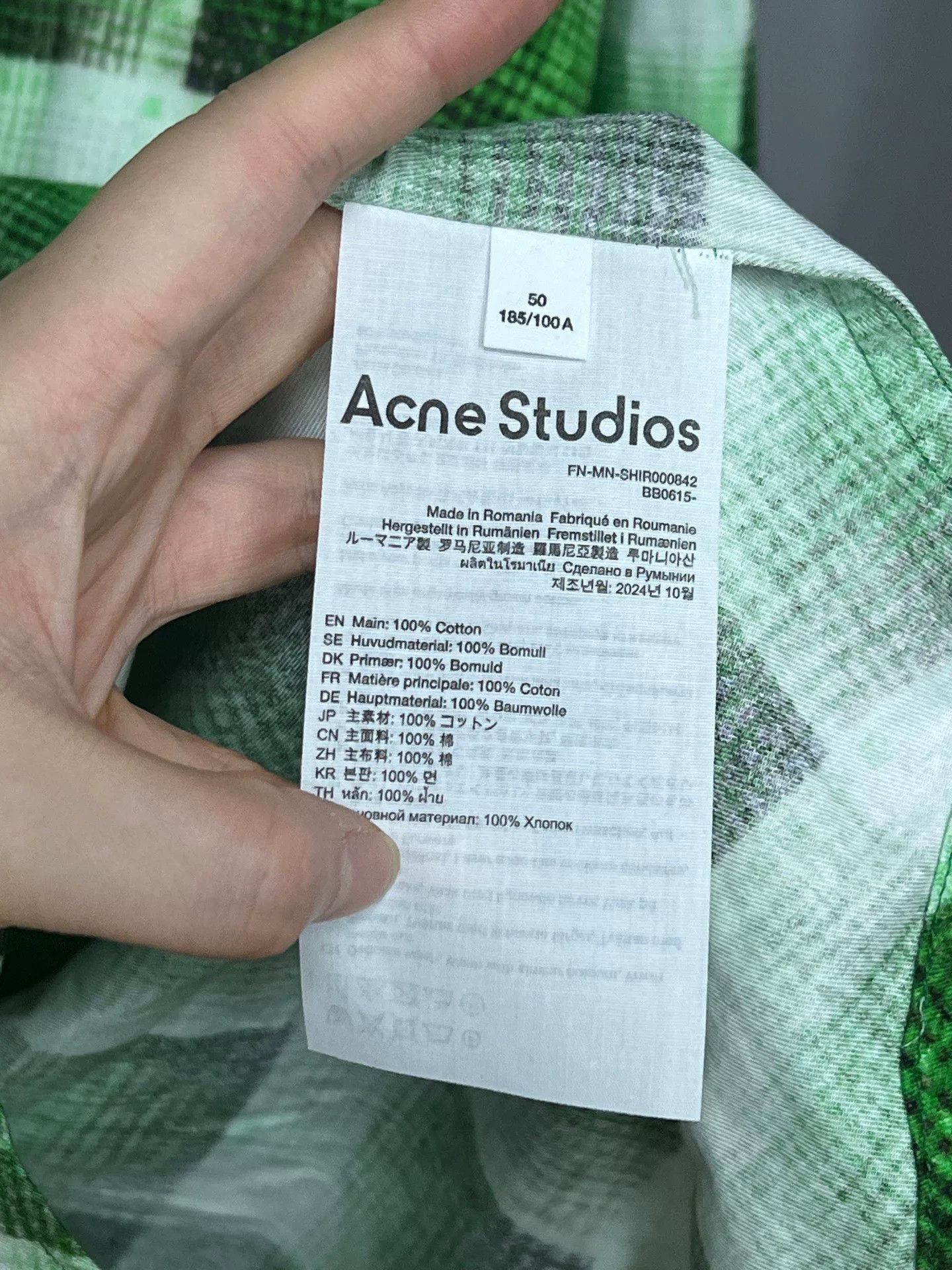 Acne Studios Acne Studios Green Plaid Button-Up Shirt Size US M / EU 48-50 / 2 - 4 Thumbnail