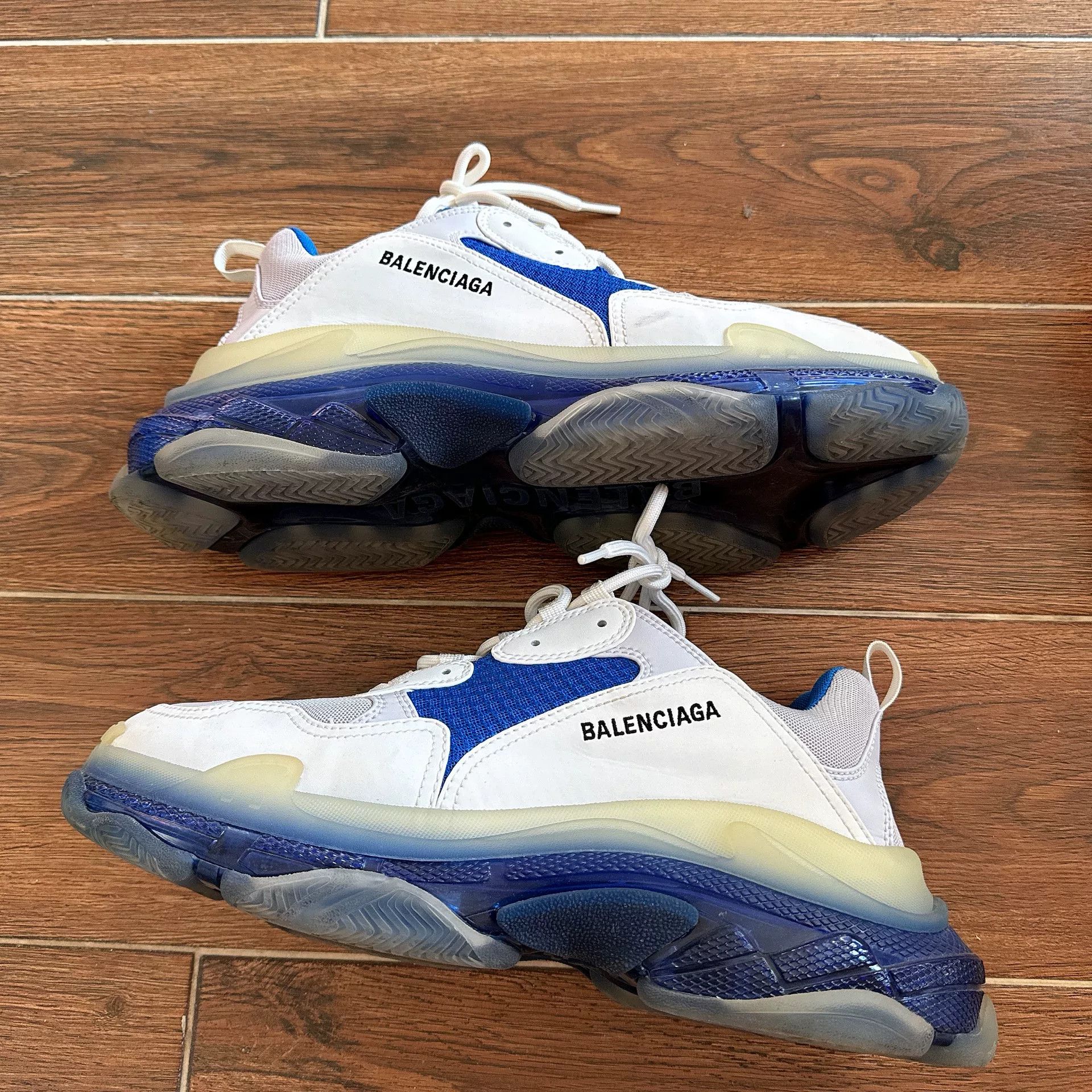 Balenciaga Balenciaga Triple S White Blue Sneakers Size US 11 / EU 44 - 2 Thumbnail