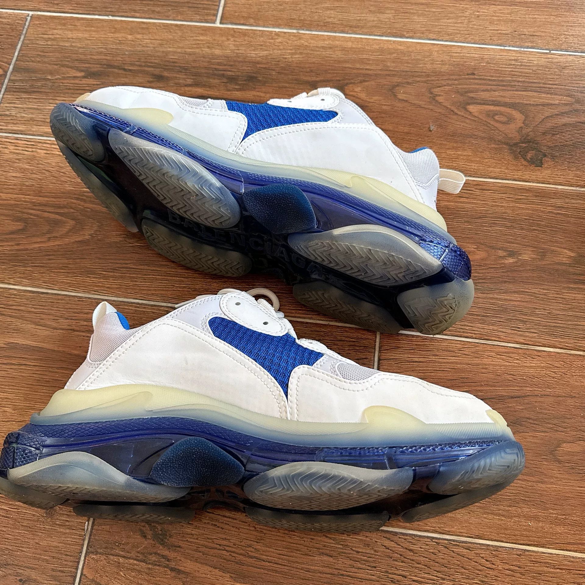 Balenciaga Balenciaga Triple S White Blue Sneakers Size US 11 / EU 44 - 3 Thumbnail