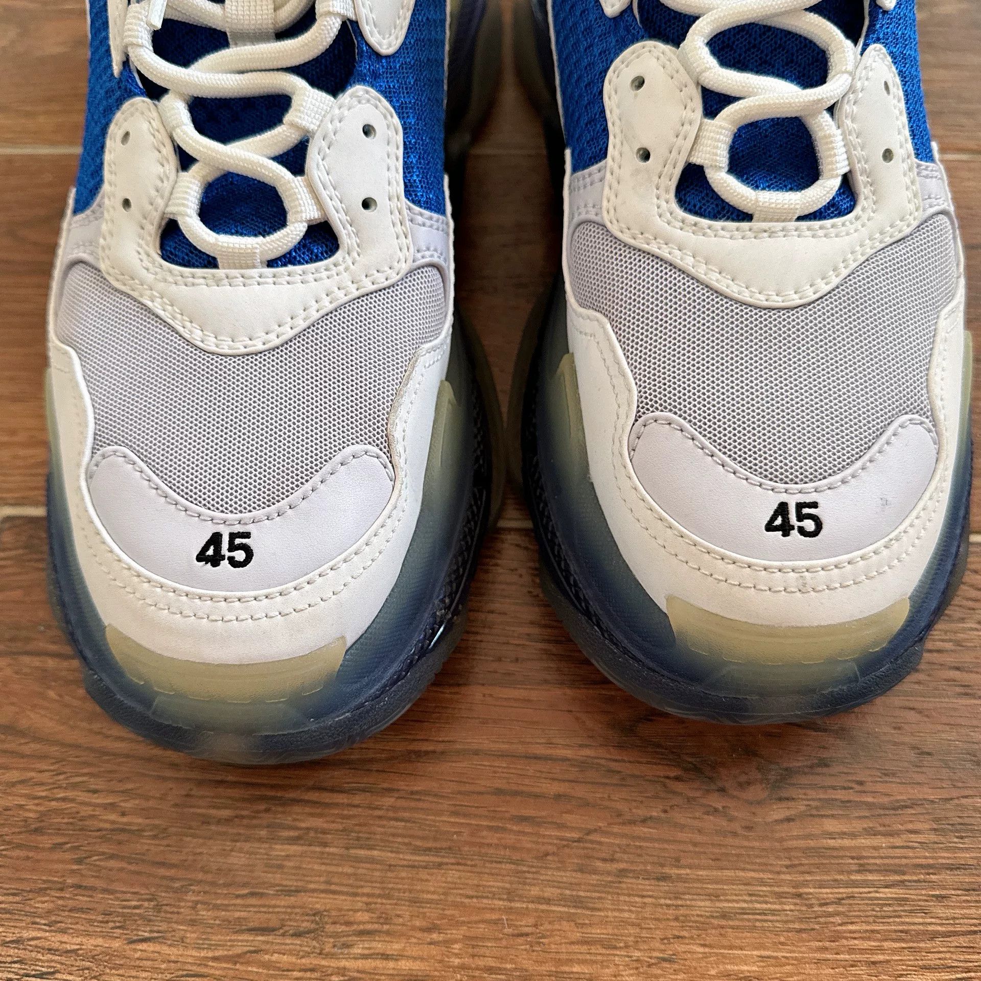 Balenciaga Balenciaga Triple S White Blue Sneakers Size US 11 / EU 44 - 5 Thumbnail