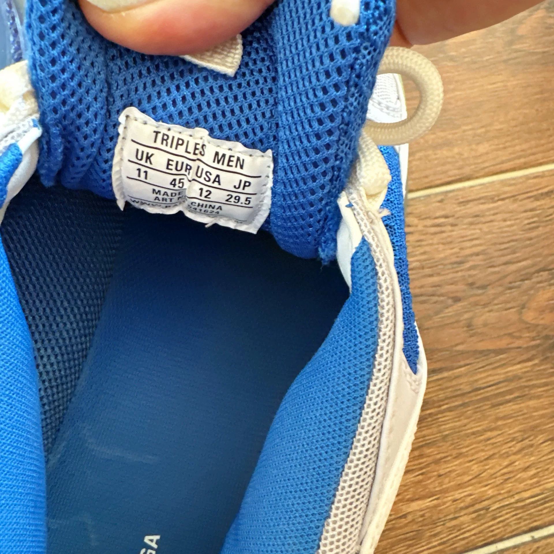 Balenciaga Balenciaga Triple S White Blue Sneakers Size US 11 / EU 44 - 6 Thumbnail