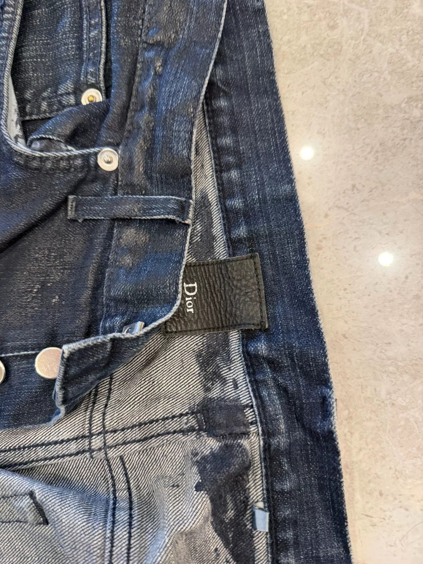 Dior Dior Men's Dark Wash Denim Jeans Size US 26 / EU 42 - 2 Thumbnail