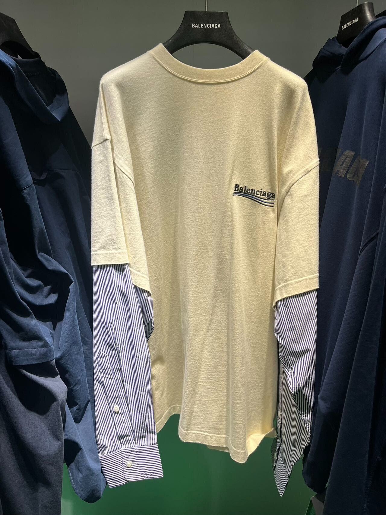 Balenciaga Balenciaga Gray Long Sleeve Shirt with Stripes Size US S / EU 44-46 / 1 - 6 Thumbnail