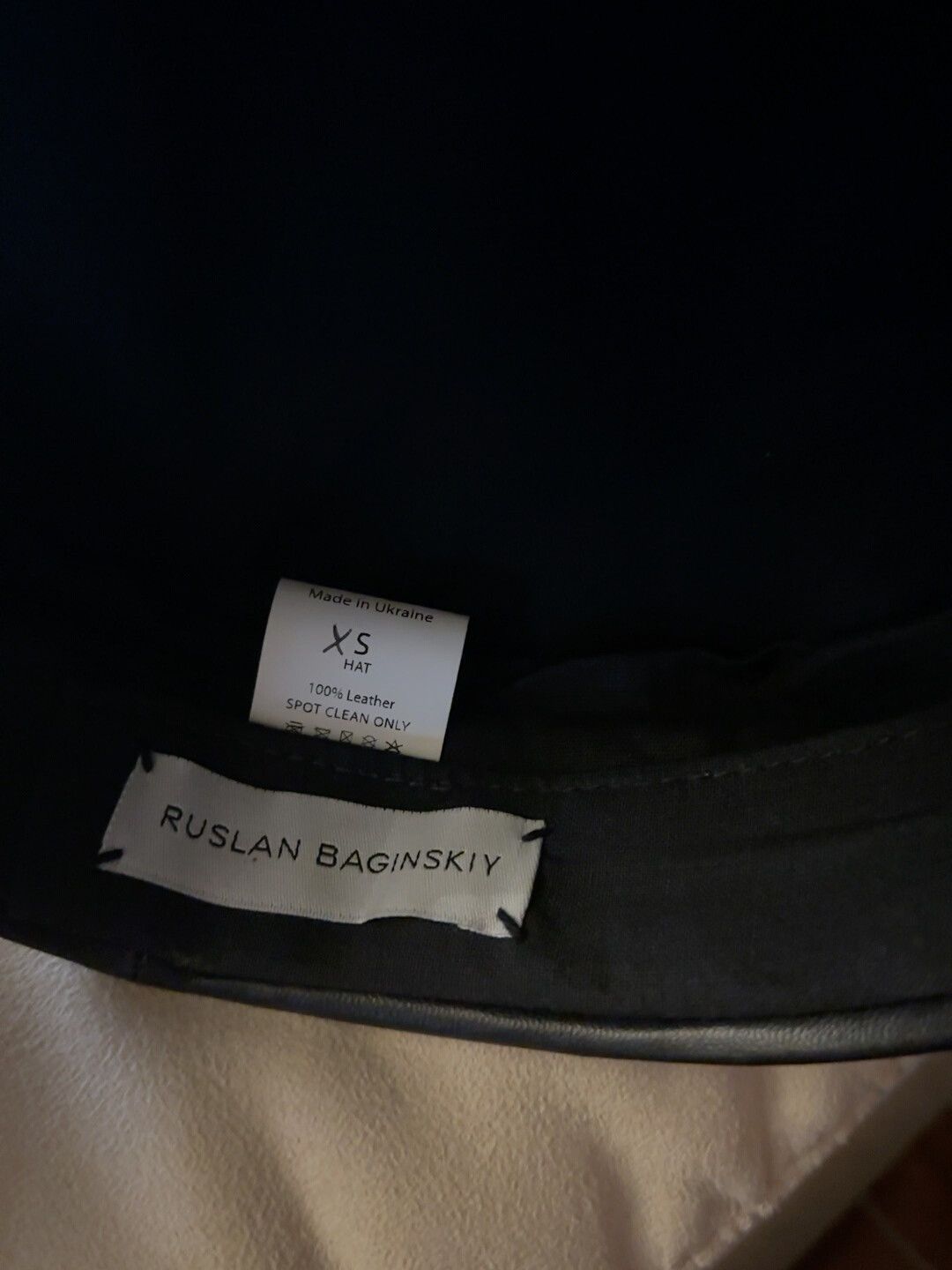 Ruslan Baginskiy Ruslan Baginskiy Black Leather Hat Size ONE SIZE - 2 Thumbnail