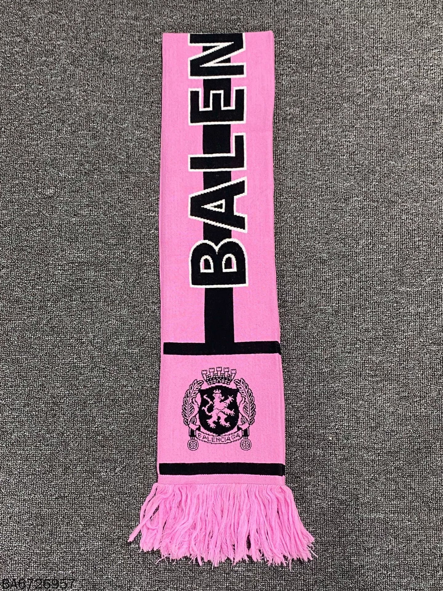 Balenciaga Balenciaga Logo Pink Cashmere Blend Scarf Size ONE SIZE - 3 Thumbnail