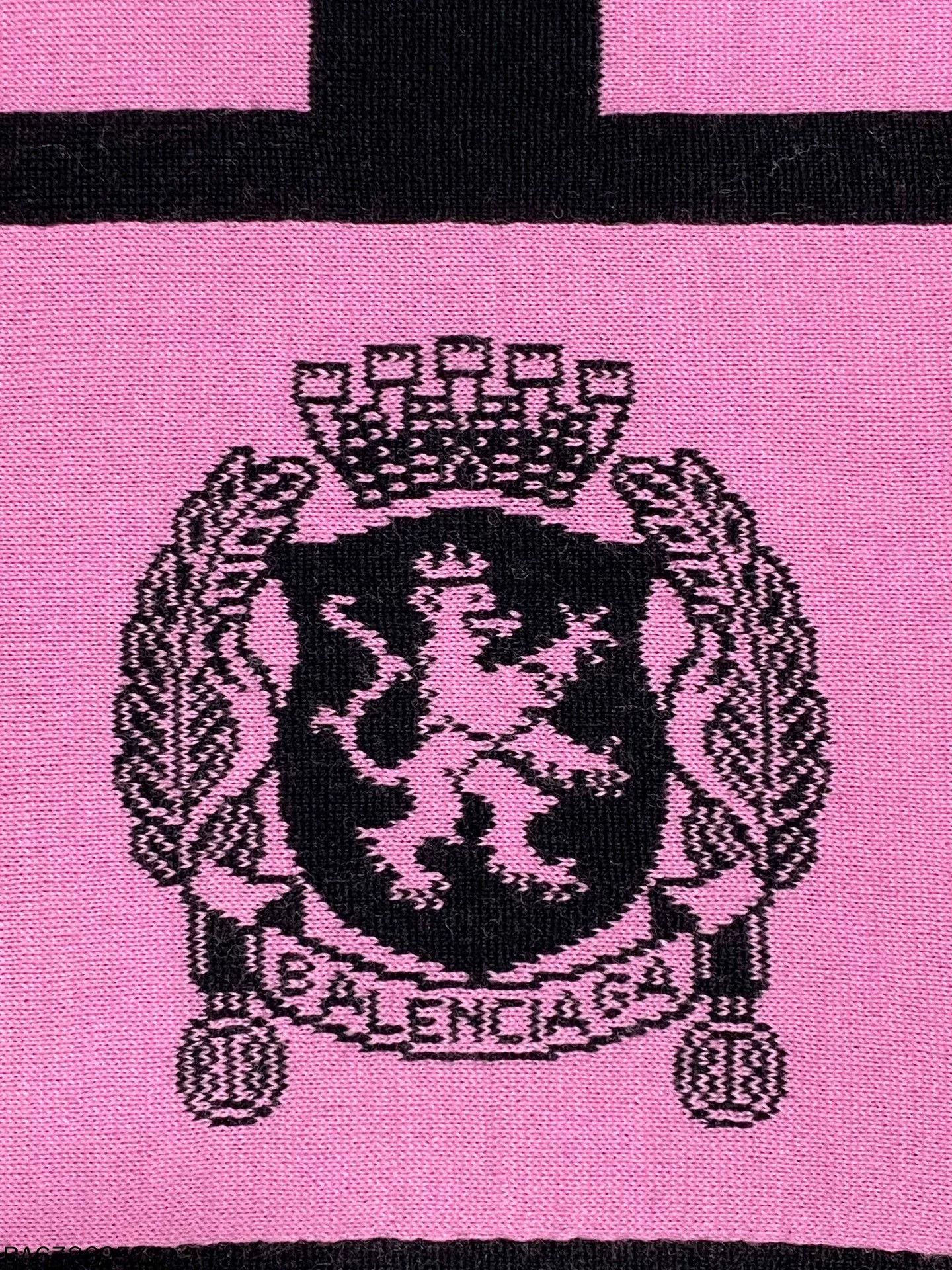 Balenciaga Balenciaga Logo Pink Cashmere Blend Scarf Size ONE SIZE - 5 Thumbnail