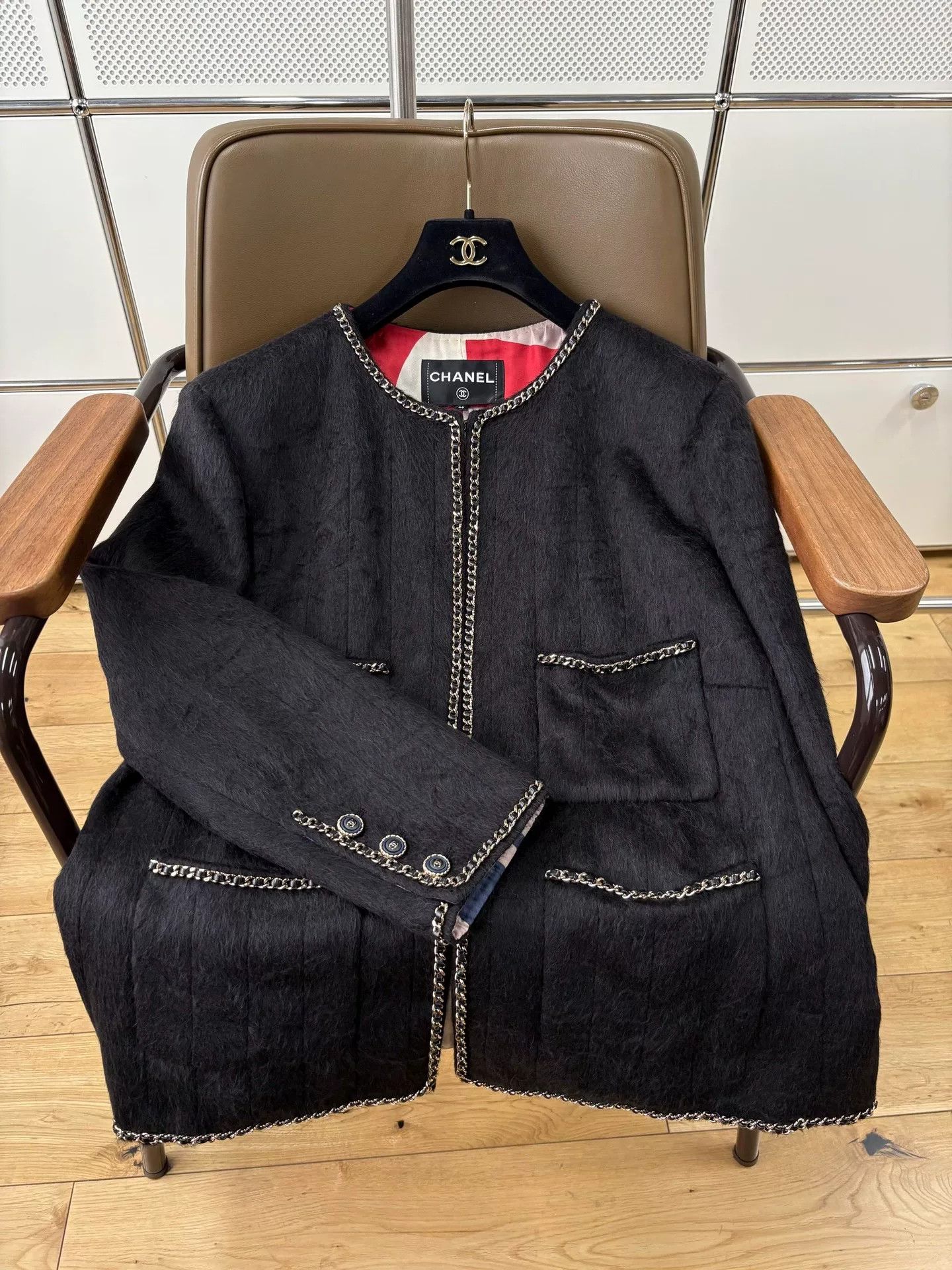 Chanel Classic Chanel Black Wool Blend Jacket Size US S / EU 44-46 / 1 - 8 Thumbnail