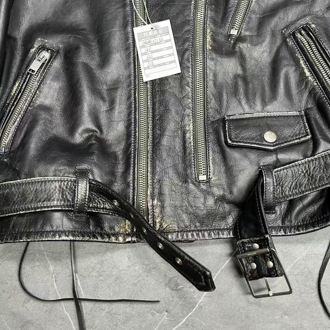 Saint Laurent Paris SLP Saint Laurent Distressed Leather Jacket Size US L / EU 52-54 / 3 - 6 Thumbnail