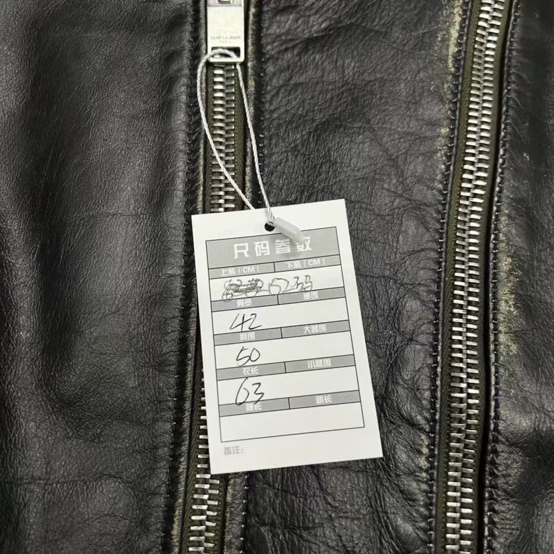 Saint Laurent Paris SLP Saint Laurent Distressed Leather Jacket Size US L / EU 52-54 / 3 - 3 Thumbnail
