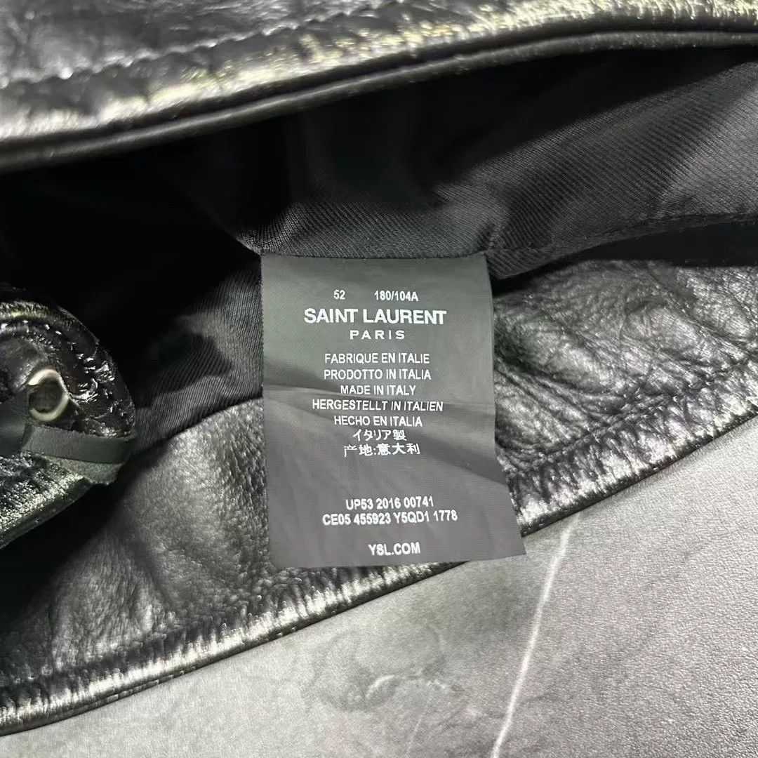 Saint Laurent Paris SLP Saint Laurent Distressed Leather Jacket Size US L / EU 52-54 / 3 - 8 Thumbnail