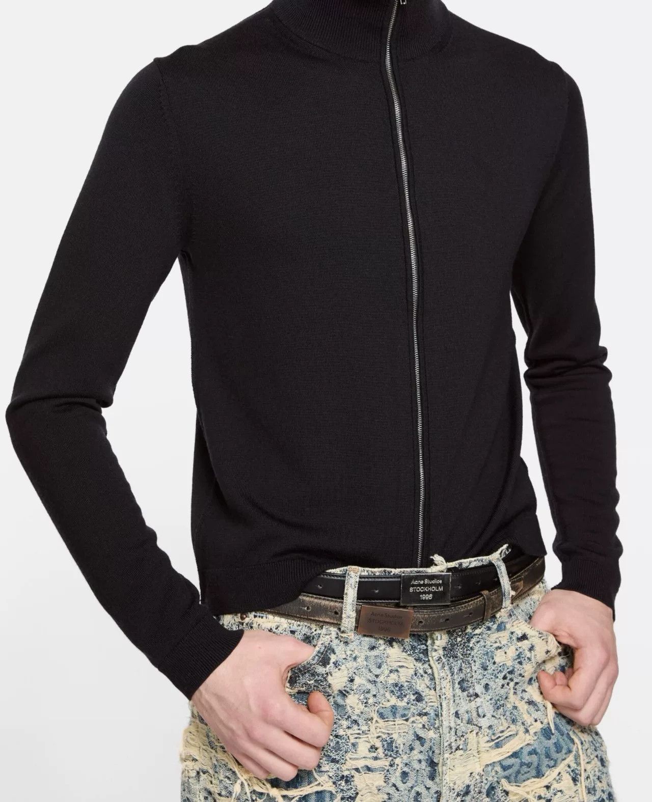 Acne Studios Acne Studios Black Wool Zip-Up Jacket Size US XS / EU 42 / 0 - 5 Thumbnail