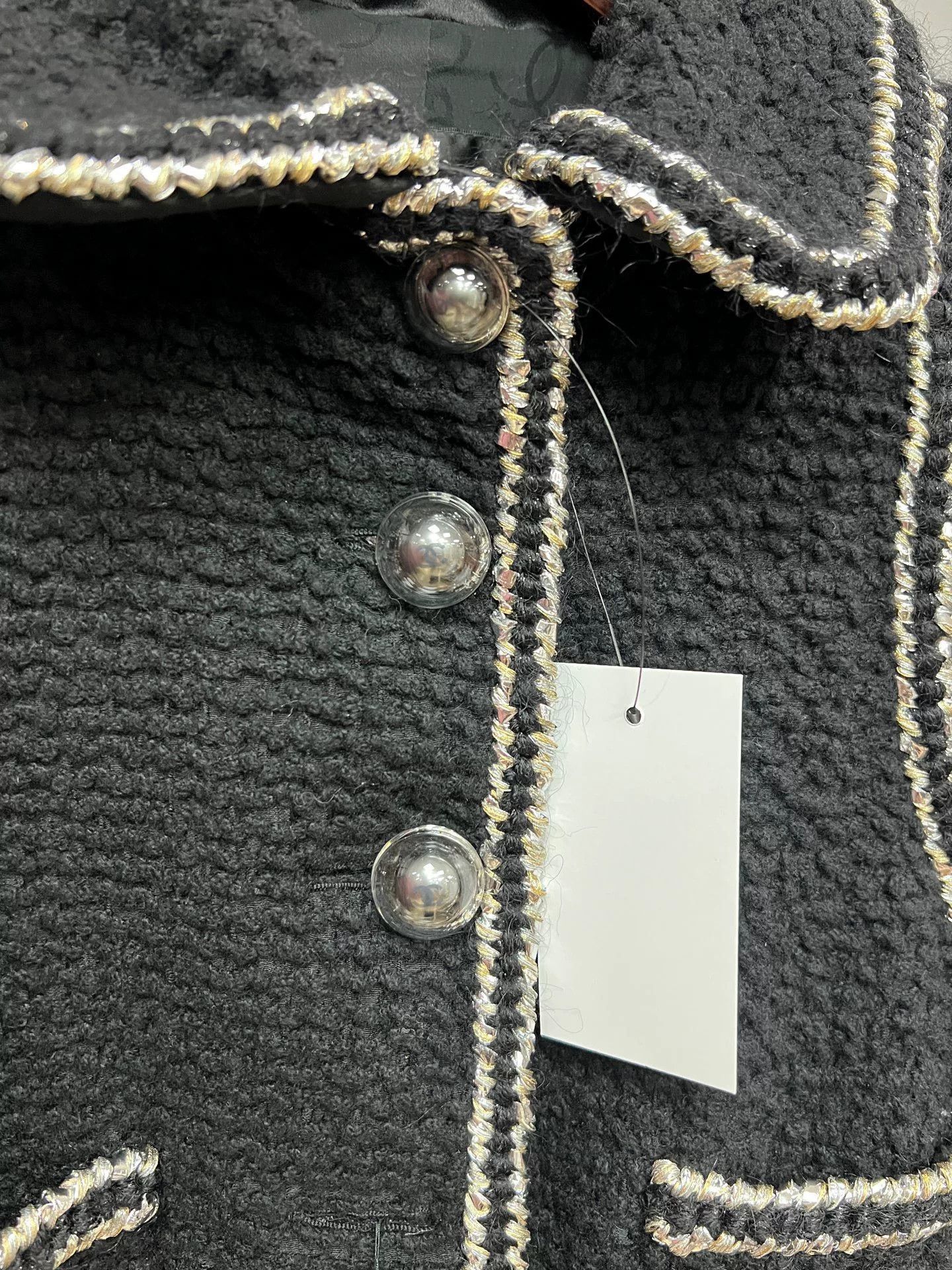 Chanel Chanel Black Jacket with Silver Trim Size S / US 4 / IT 40 - 3 Thumbnail