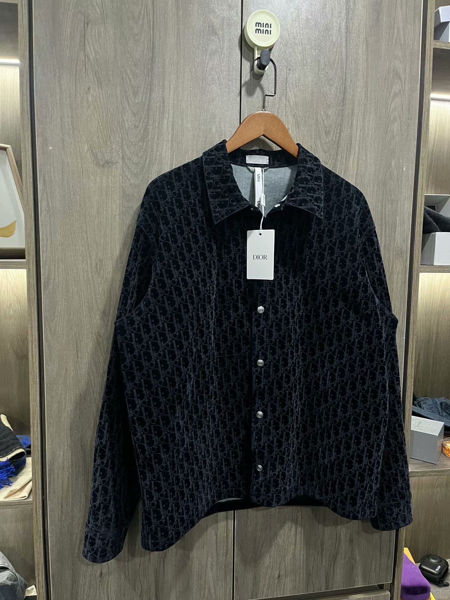 Dior DIOR Black Velvet Logo Jacket Size US L / EU 52-54 / 3 - 2 Thumbnail