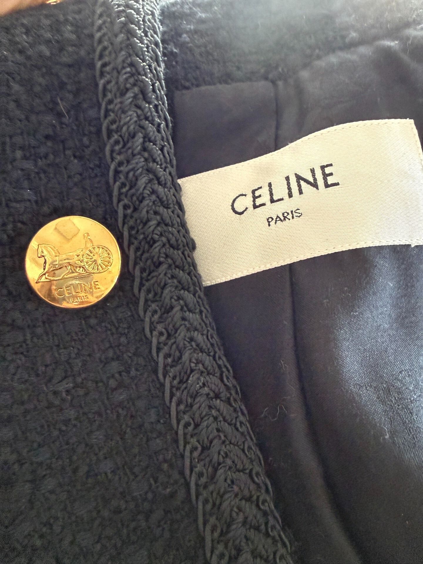 Celine Celine Black Short Jacket with Gold Buttons Size XXS / US 00 / IT 34 - 4 Thumbnail