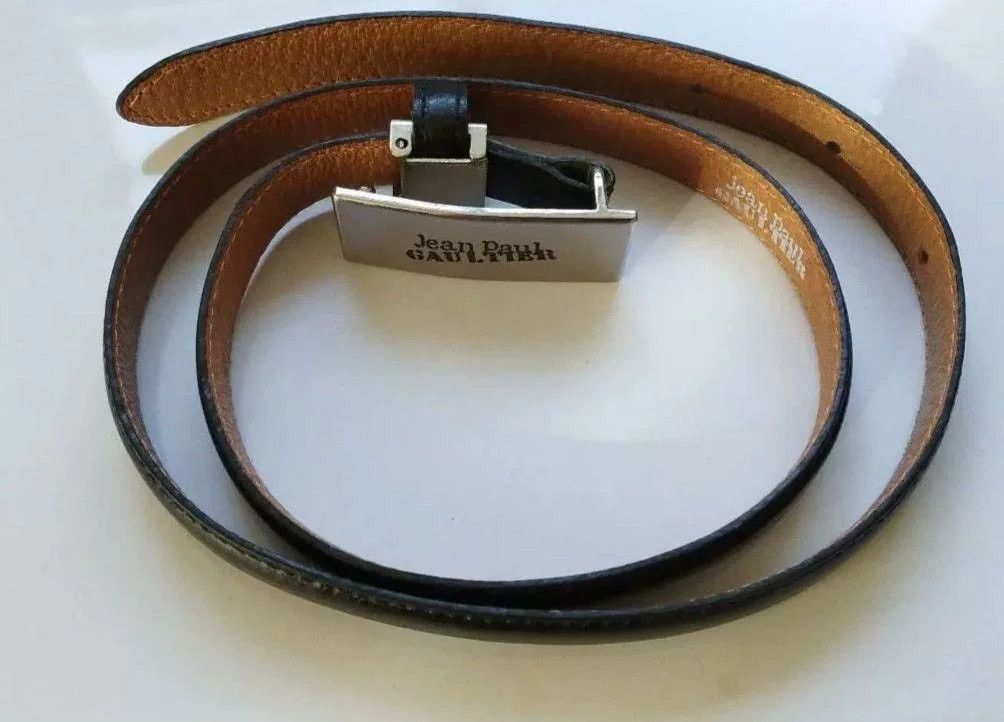 Jean Paul Gaultier Jean Paul Gaultier Black Leather Belt Size ONE SIZE - 5 Thumbnail