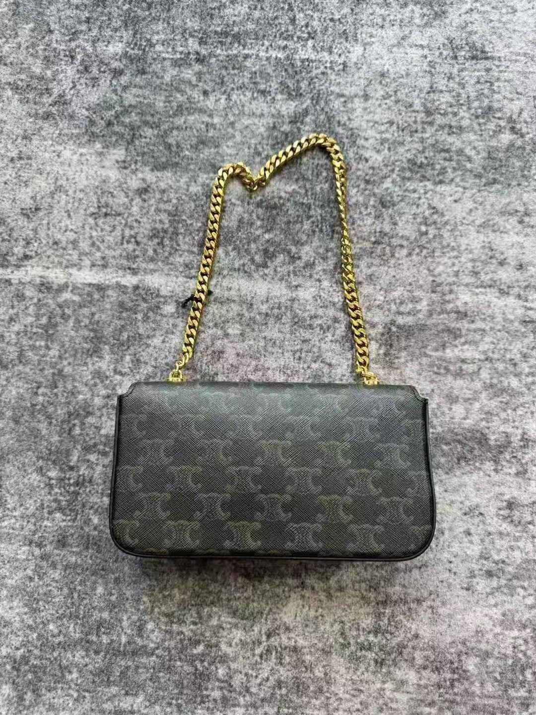 Celine Celine Monogram Print Handbag with Gold Clasp Size ONE SIZE - 2 Thumbnail