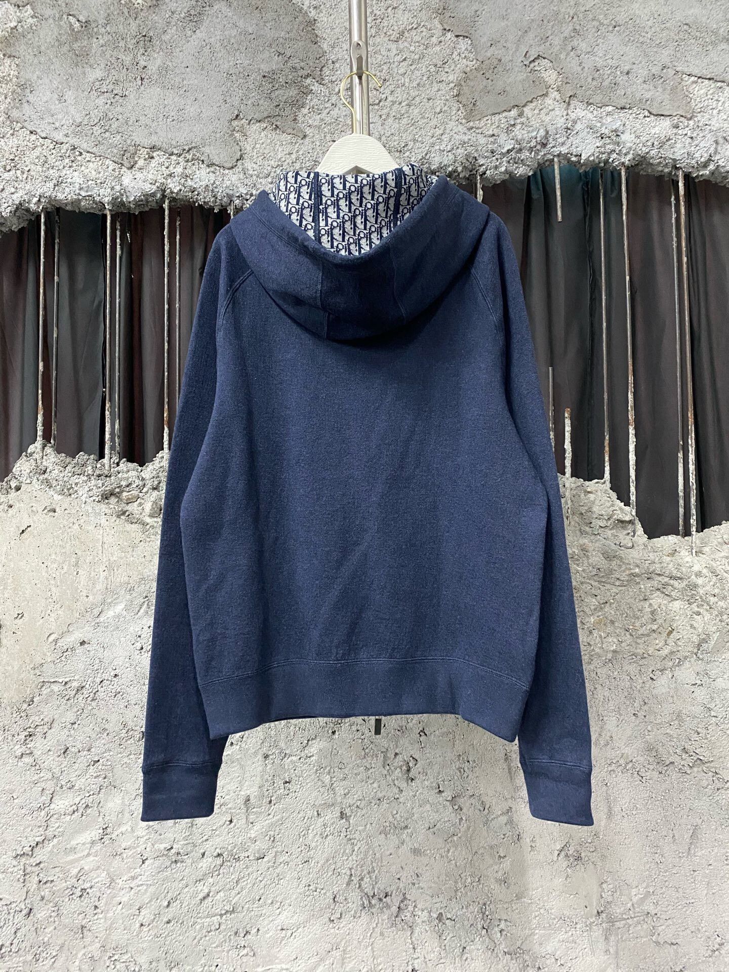 Dior Dior Navy Zip-Up Hooded Jacket Size US M / EU 48-50 / 2 - 2 Thumbnail