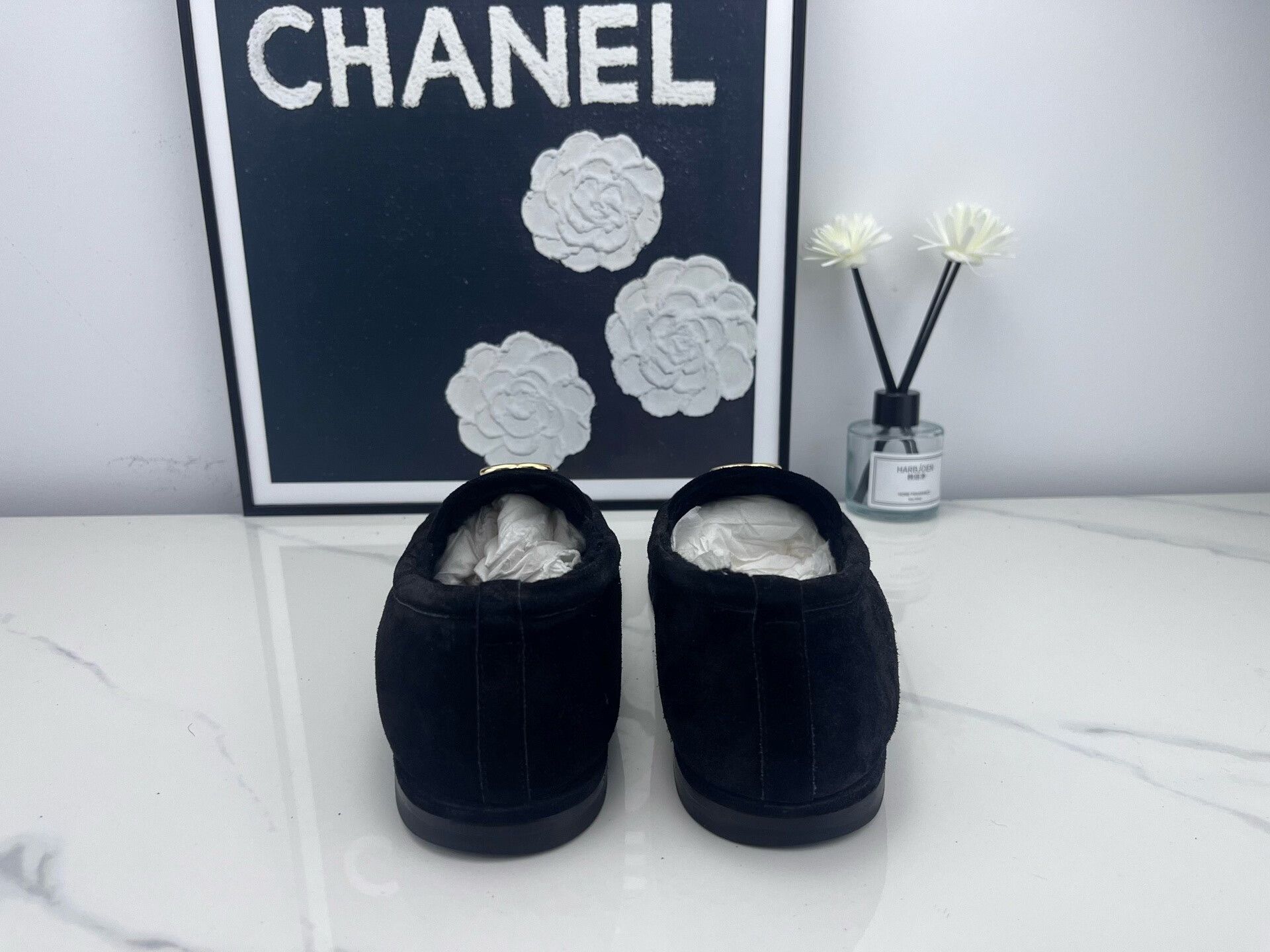 Chanel Chanel Black Suede Loafers for Women Size US 5 / IT 35 - 3 Thumbnail