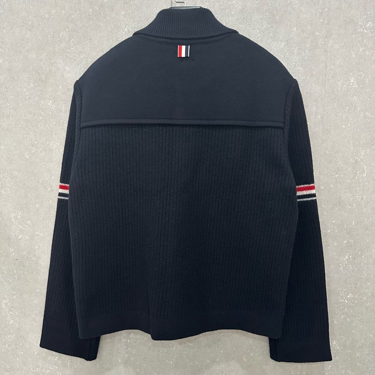 Thom Browne Thom Brown Navy Ribbed Collared Jacket Size US M / EU 48-50 / 2 - 2 Thumbnail