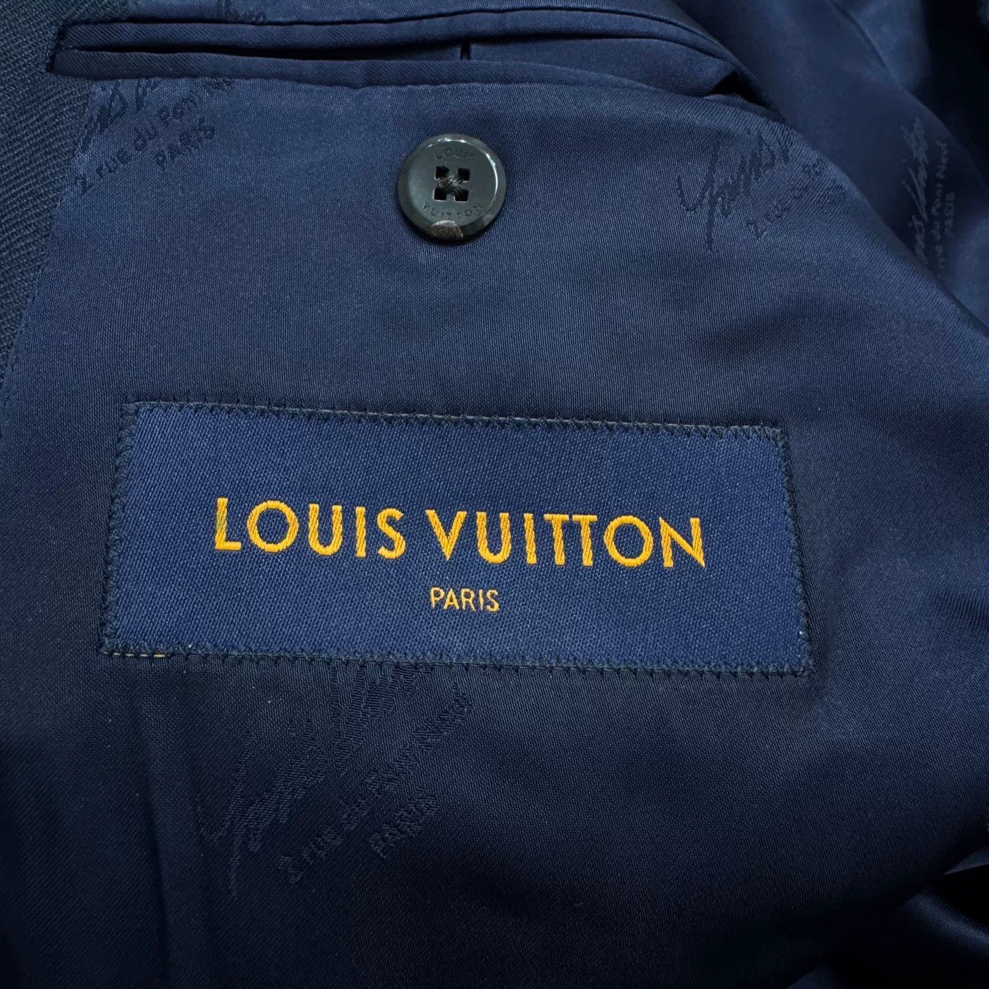 Louis Vuitton Louis Vuitton Navy Blue Blazer Jacket Size US M / EU 48-50 / 2 - 2 Thumbnail