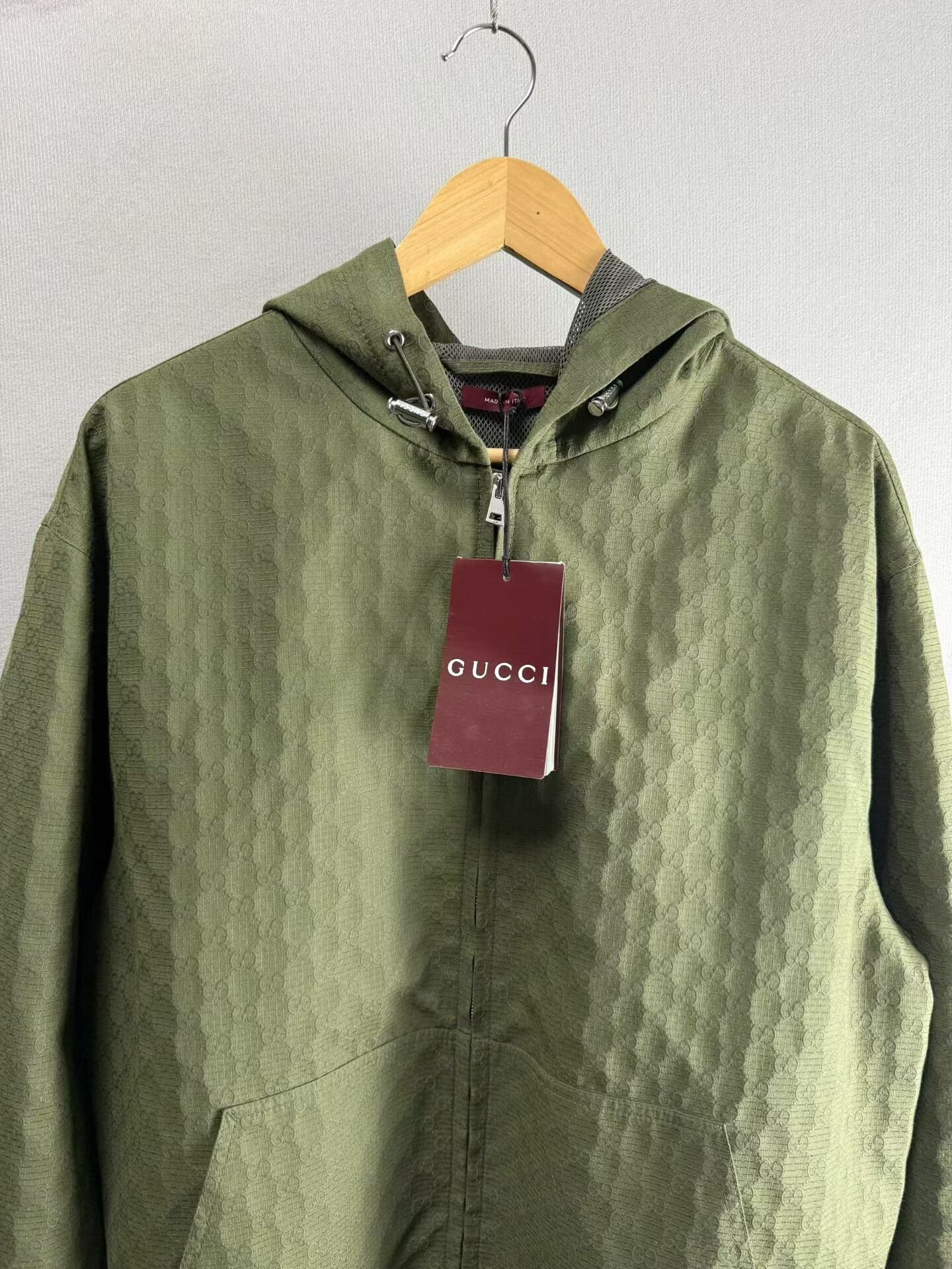Gucci Gucci Green Textured Zip-Up Jacket Size US M / EU 48-50 / 2 - 2 Thumbnail