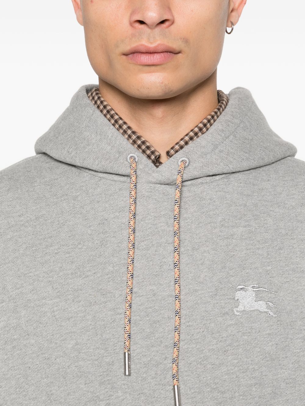 Burberry CHECK MOTIF COTTON HOODIE Size US XL / EU 56 / 4 - 4 Thumbnail