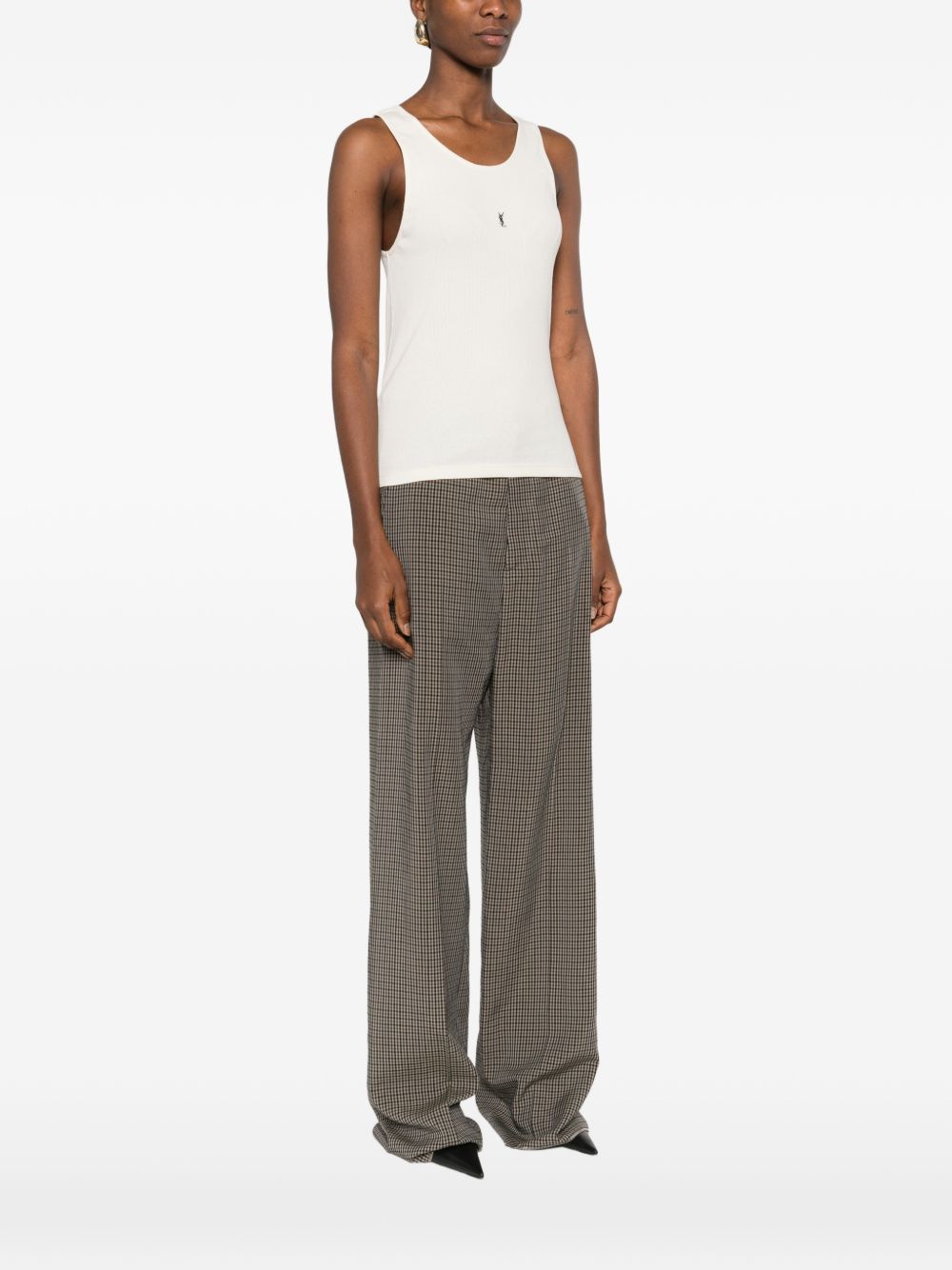 Saint Laurent Paris LOGO COTTON TANK TOP Size L / US 10 / IT 46 - 2 Thumbnail