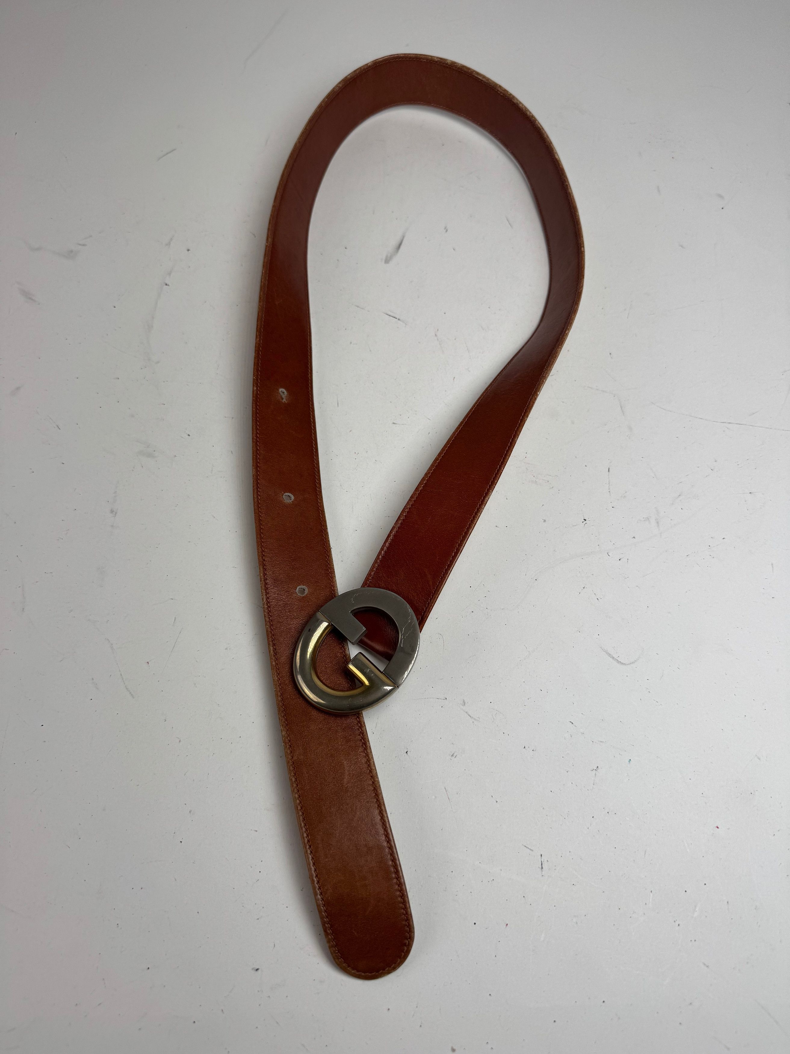 Gucci Vintage Leather Belt Brown Size ONE SIZE - 7 Thumbnail