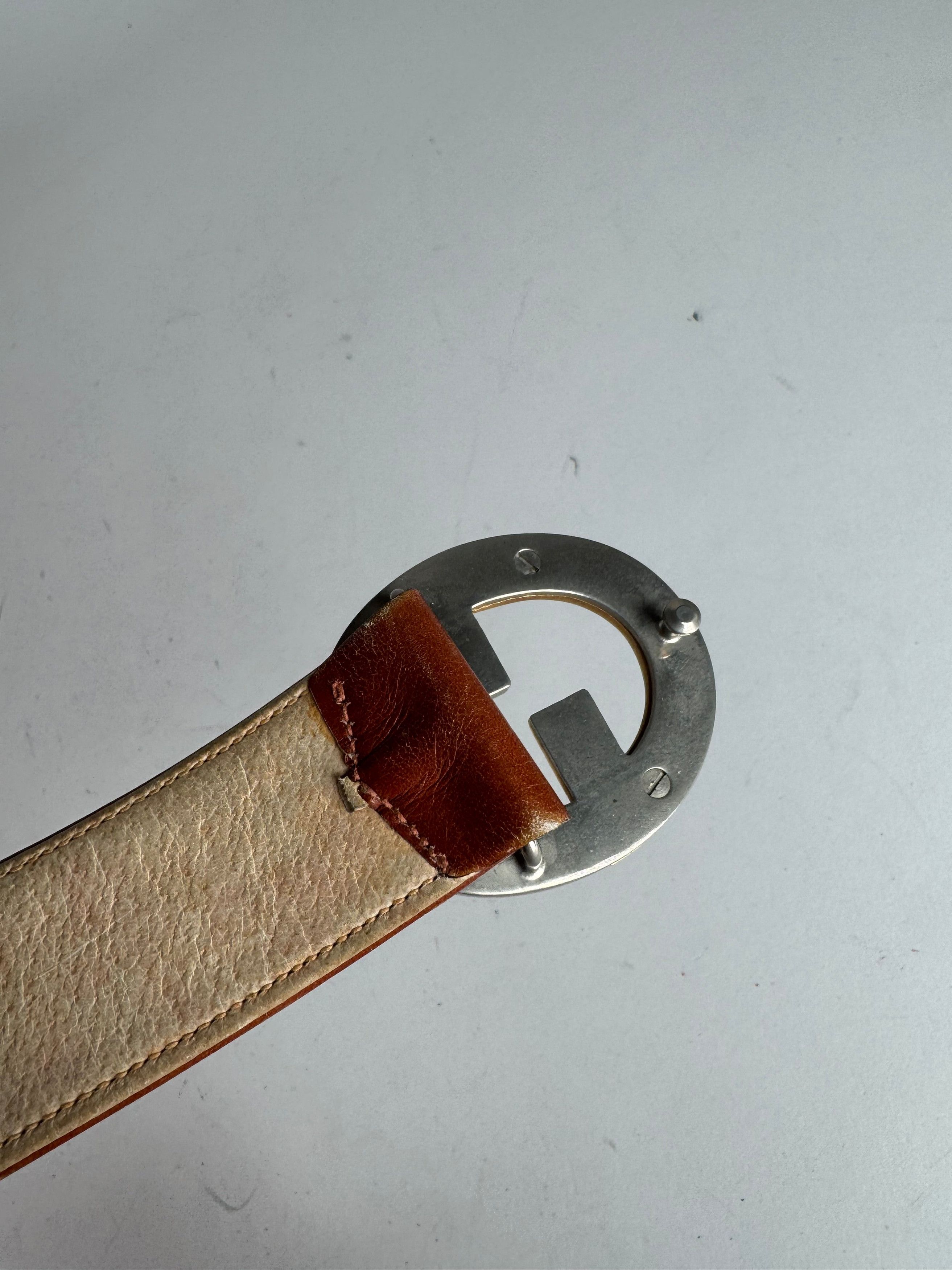 Gucci Vintage Leather Belt Brown Size ONE SIZE - 3 Thumbnail