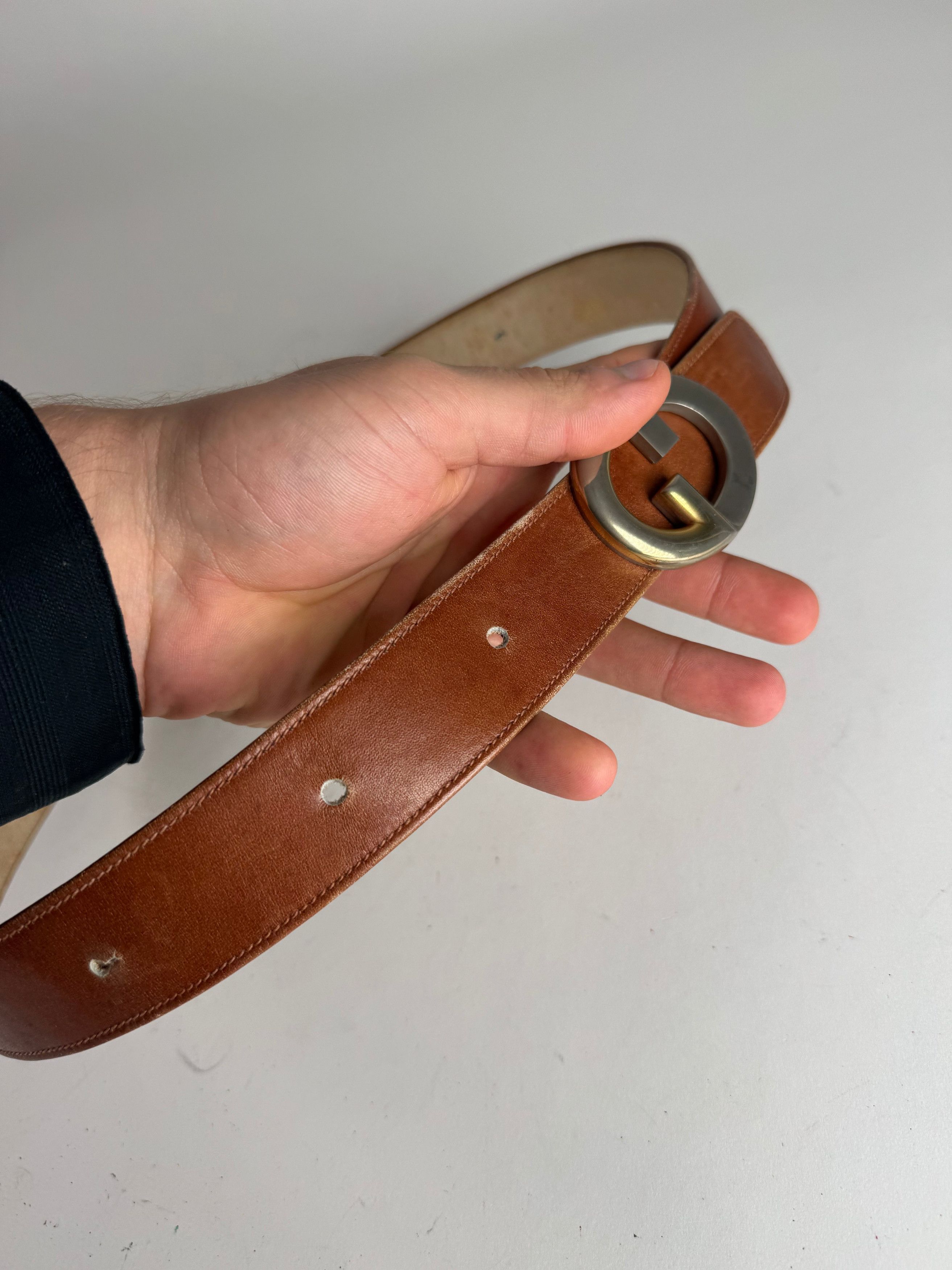 Gucci Vintage Leather Belt Brown Size ONE SIZE - 2 Thumbnail