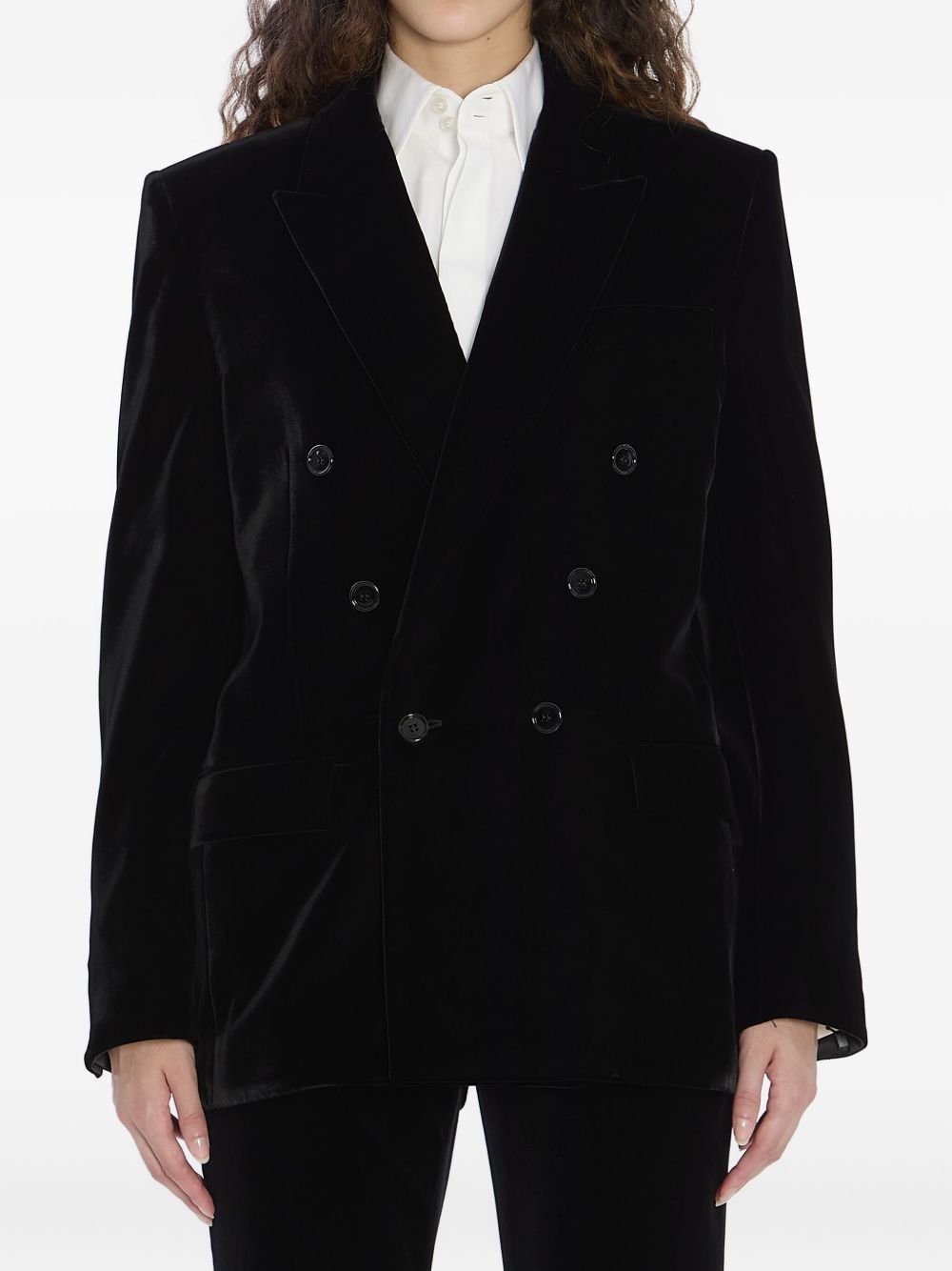 Saint Laurent Paris VELVET DOULBE-BREASTED JACKET Size XS / US 0-2 / IT 36-38 - 2 Thumbnail