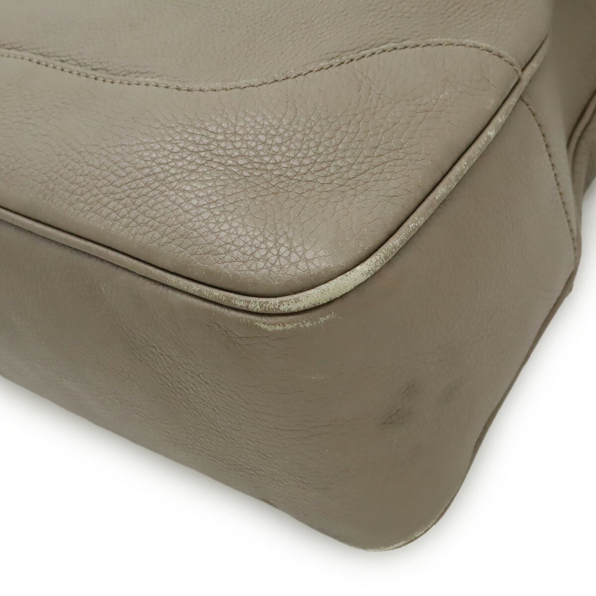 Gucci GUCCI Bamboo Handbag/Shoulder Bag in Greige Leather (282315) Size ONE SIZE - 4 Thumbnail