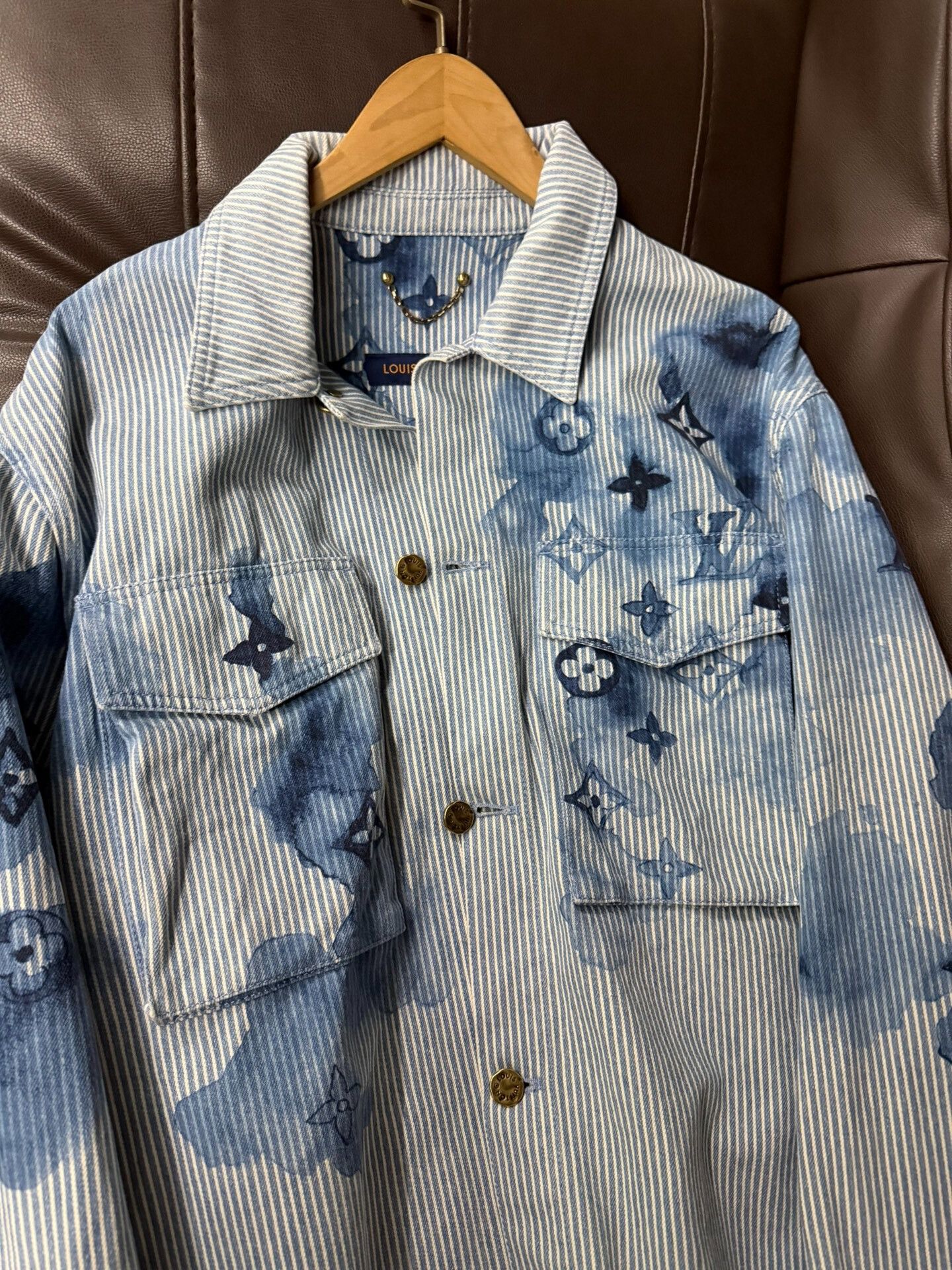 Louis Vuitton Louis Vuitton Blue White Floral Denim Jacket Size US L / EU 52-54 / 3 - 2 Thumbnail