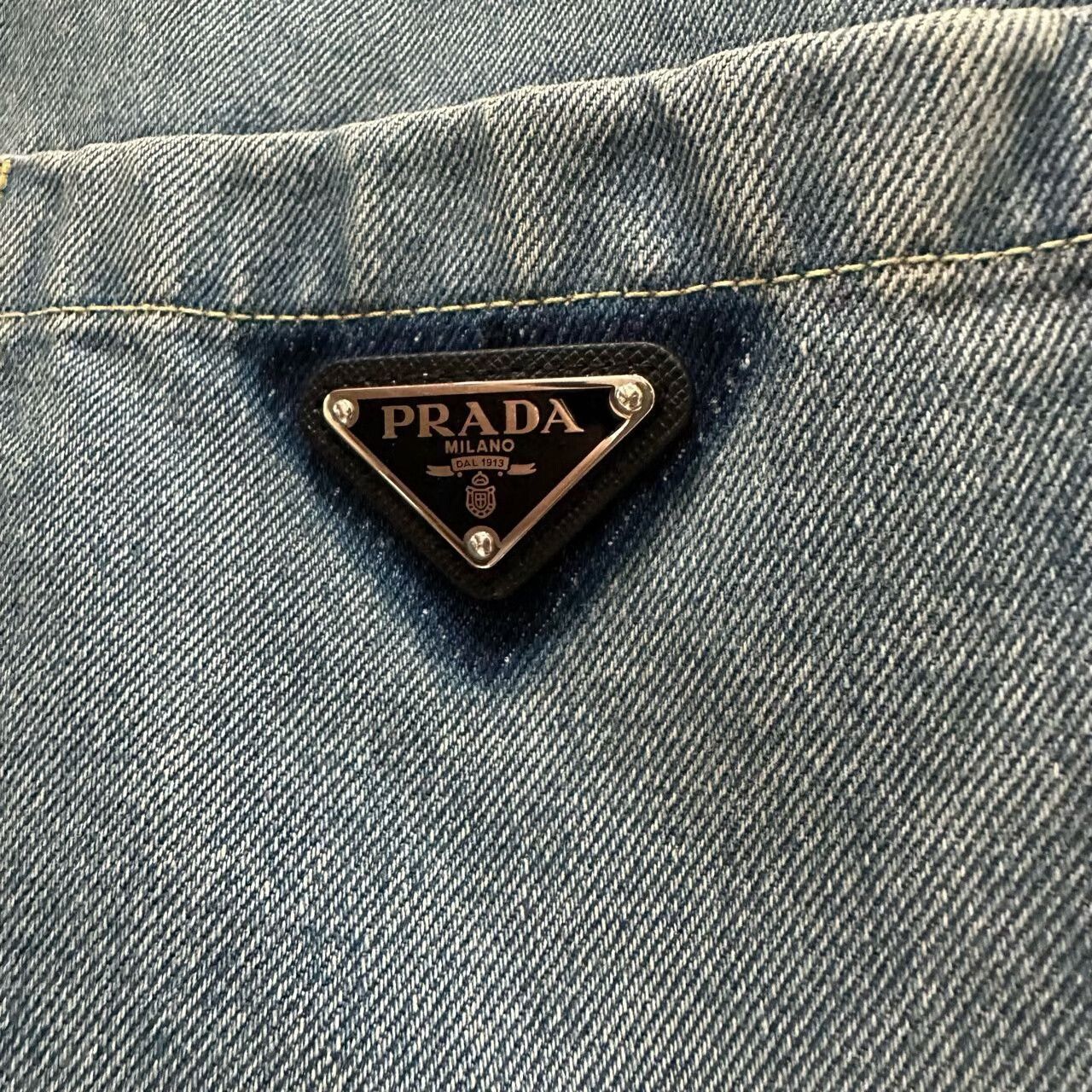 Prada Prada Light-Wash Distressed Denim Jacket Size US L / EU 52-54 / 3 - 5 Thumbnail