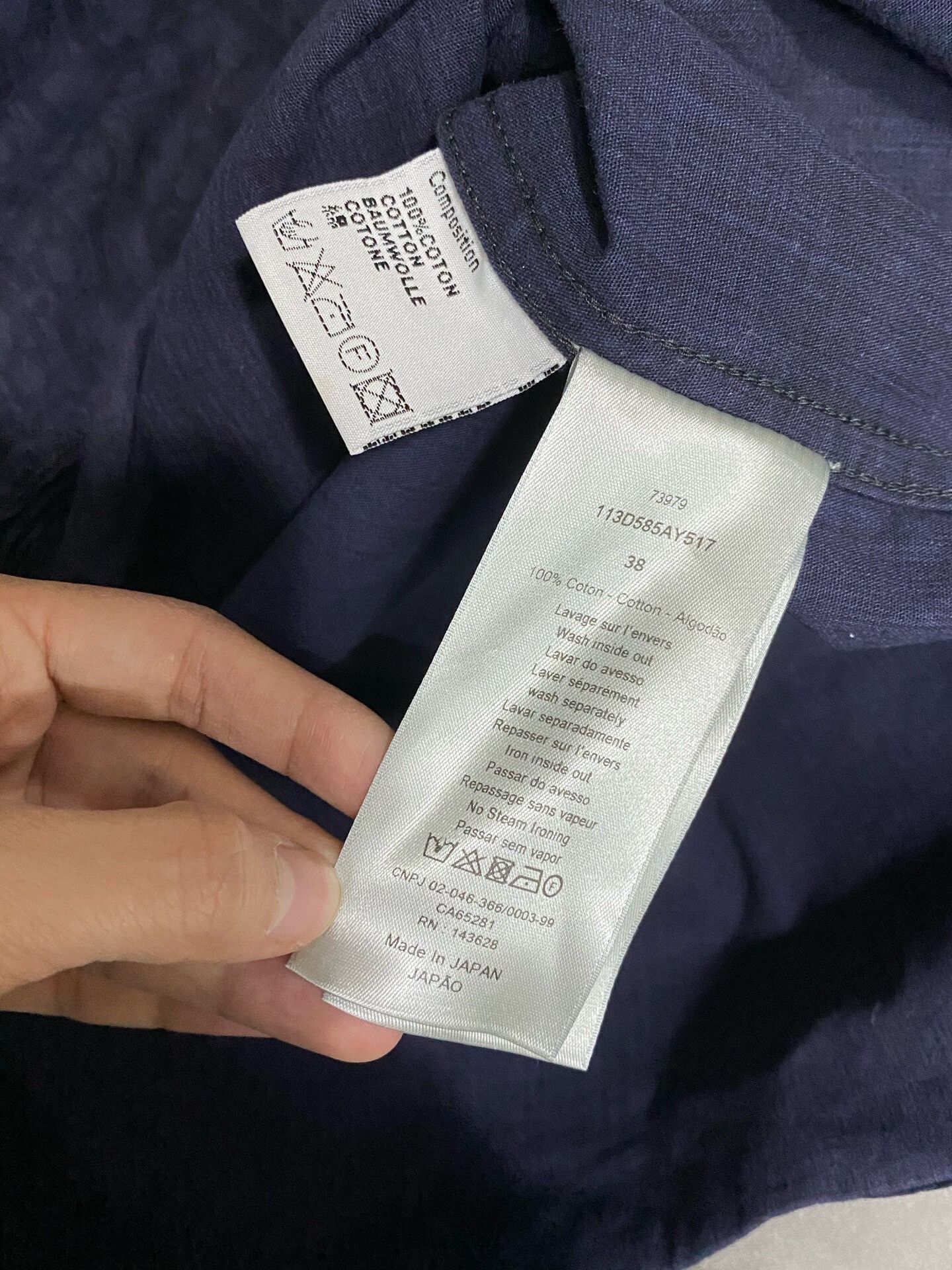 Dior Dior Dark Navy Denim Button-Up Shirt Size US S / EU 44-46 / 1 - 6 Thumbnail