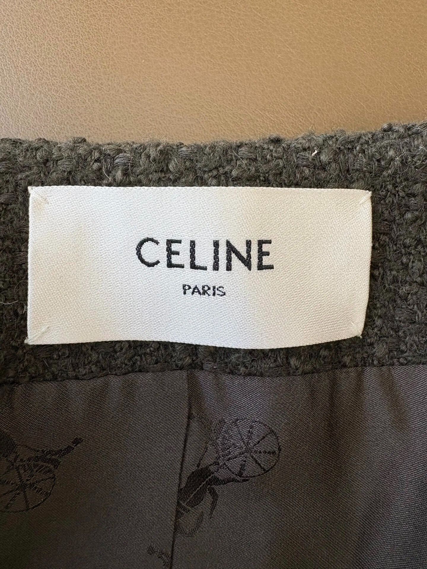 Celine Olive Green Double-Breasted Cropped Jacket Size XS / US 0-2 / IT 36-38 - 9 Thumbnail