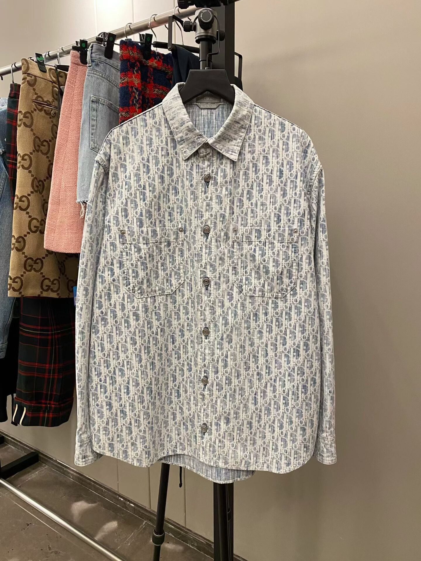 Dior Dior Blue Print Button-Up Shirt Size US M / EU 48-50 / 2 - 2 Thumbnail