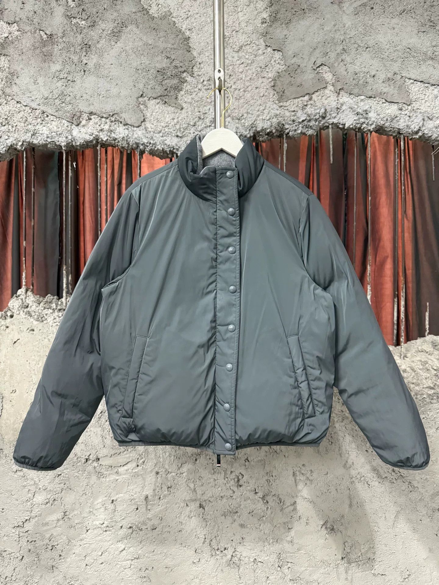 Thom Browne Thom Browne Grey Wool Puffer Jacket Size US S / EU 44-46 / 1 - 3 Thumbnail