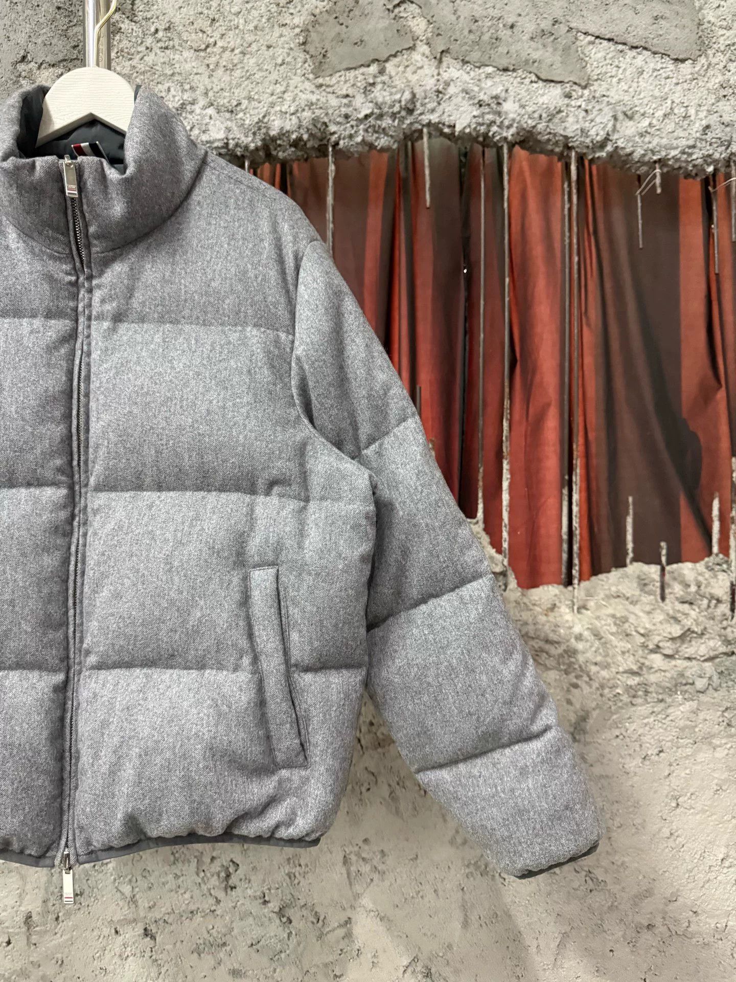 Thom Browne Thom Browne Grey Wool Puffer Jacket Size US S / EU 44-46 / 1 - 5 Thumbnail