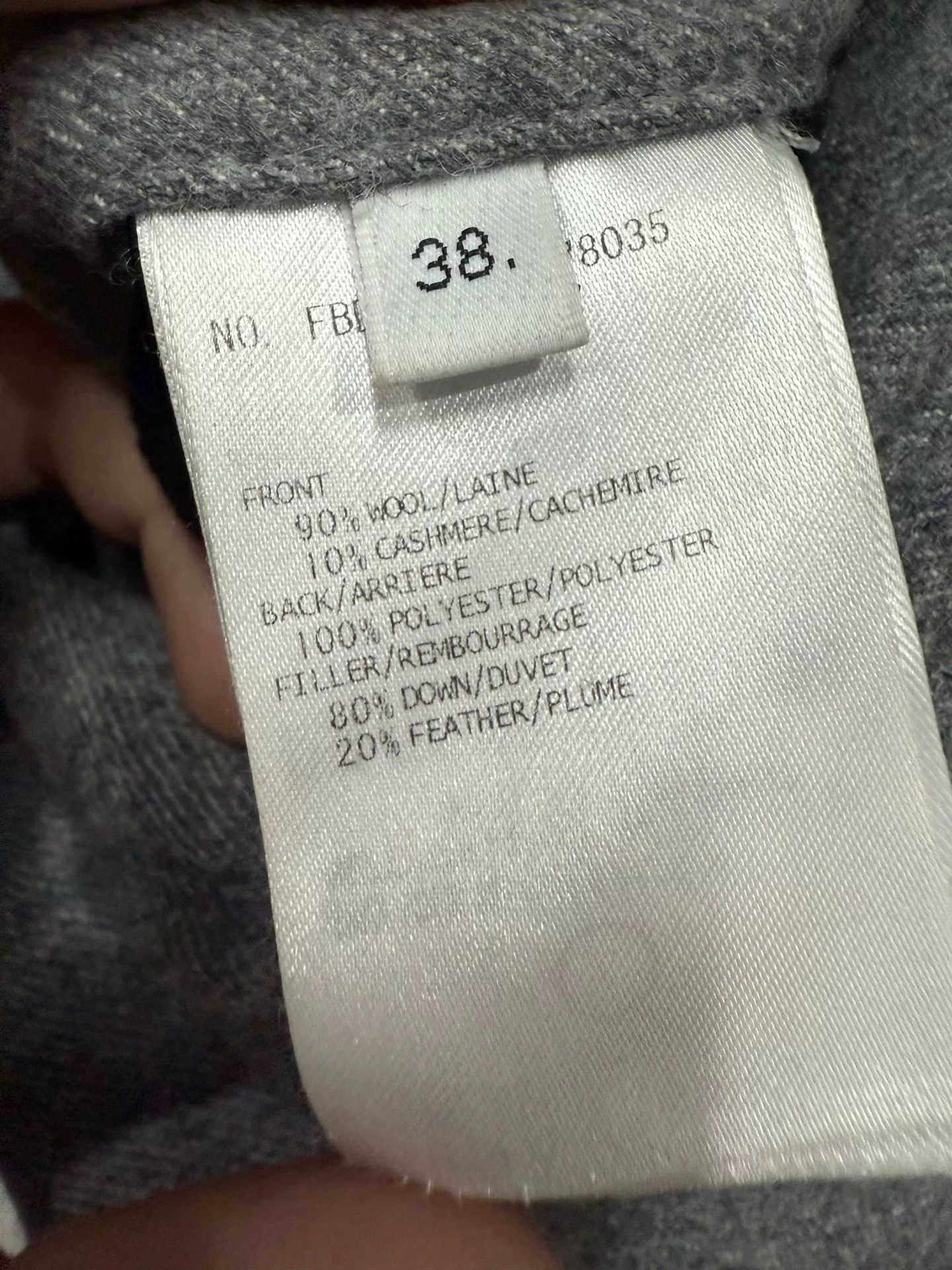 Thom Browne Thom Browne Grey Wool Puffer Jacket Size US S / EU 44-46 / 1 - 8 Thumbnail