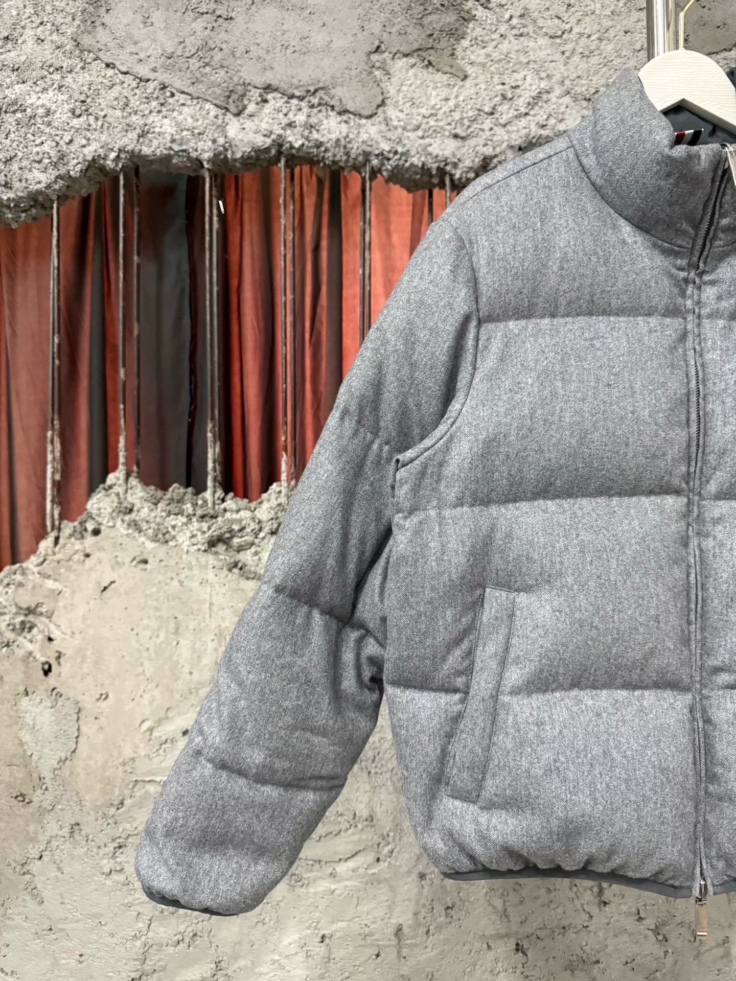 Thom Browne Thom Browne Grey Wool Puffer Jacket Size US S / EU 44-46 / 1 - 4 Thumbnail