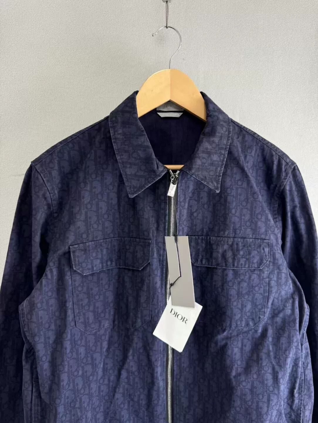Dior Dior Navy Blue Denim Jacket with Lapel Collar Size US M / EU 48-50 / 2 - 2 Thumbnail
